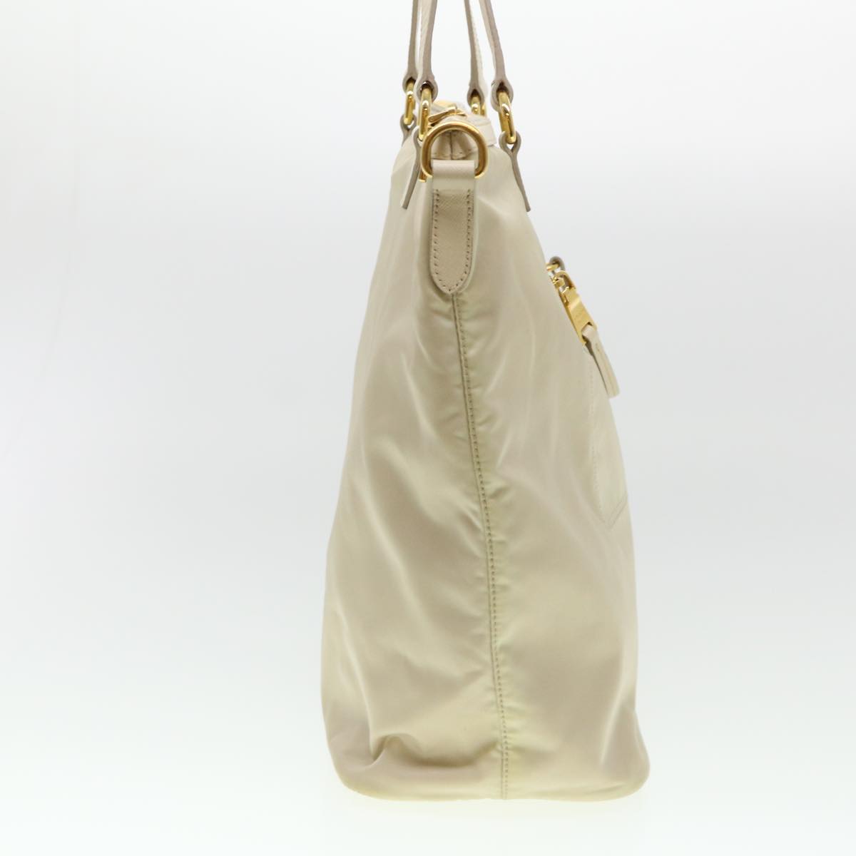 PRADA Shoulder Bag Nylon 2way Beige Auth 38107