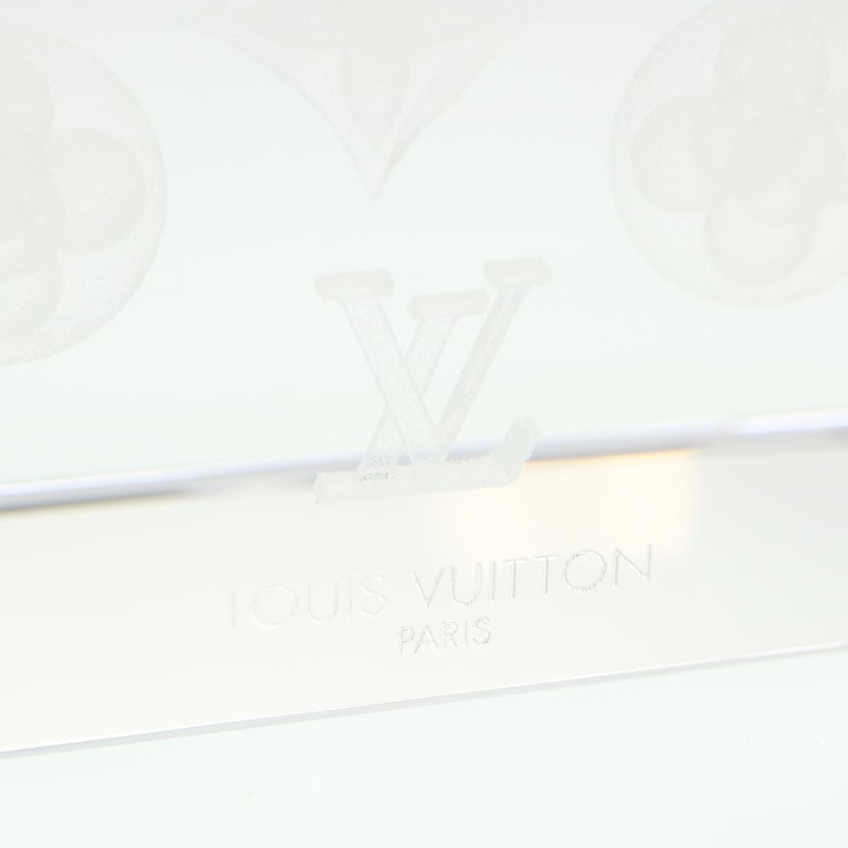 LOUIS VUITTON crystal Paper weight Glass VIP only Clear LV Auth 38121