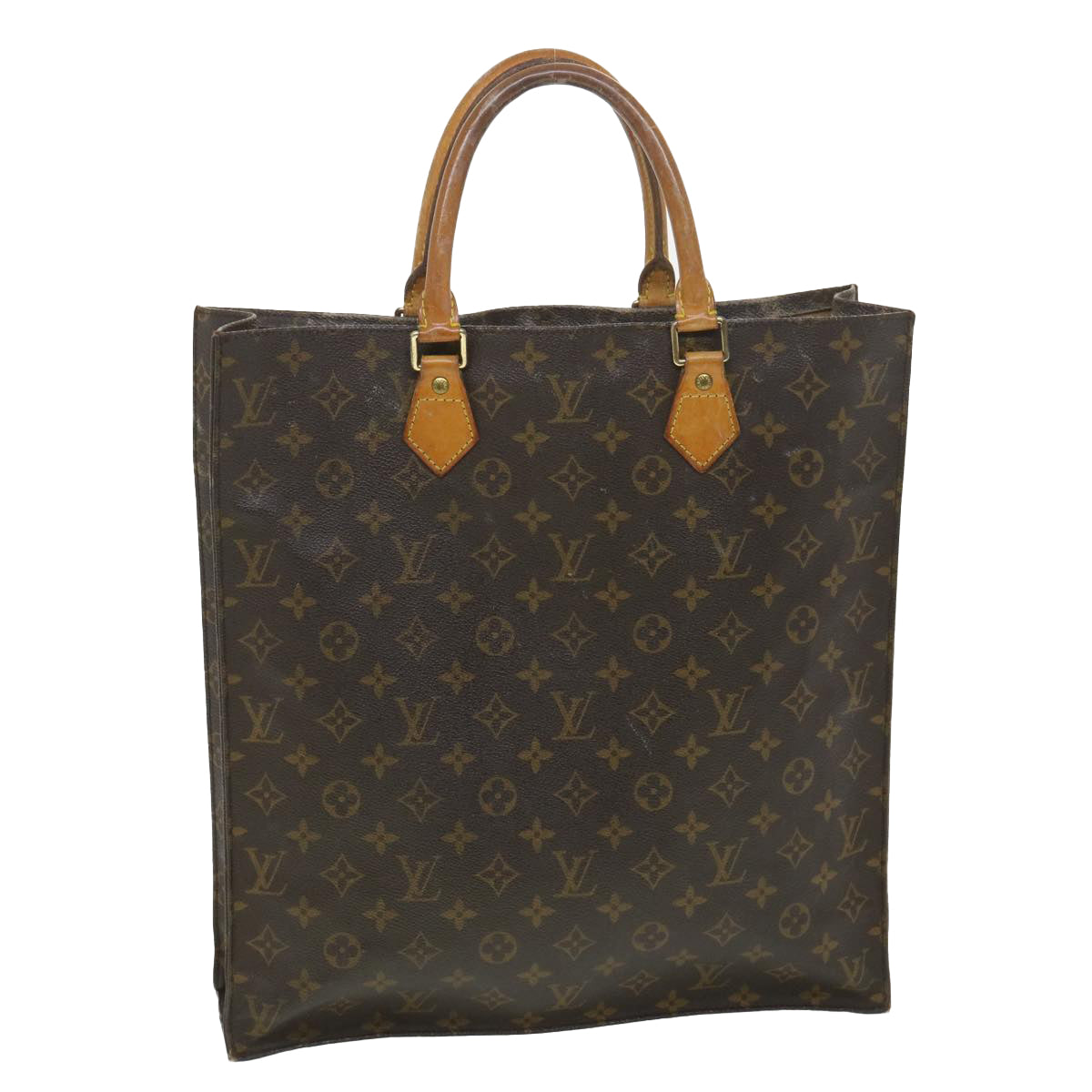 LOUIS VUITTON Monogram Sac Plat Hand Bag M51140 LV Auth 38131