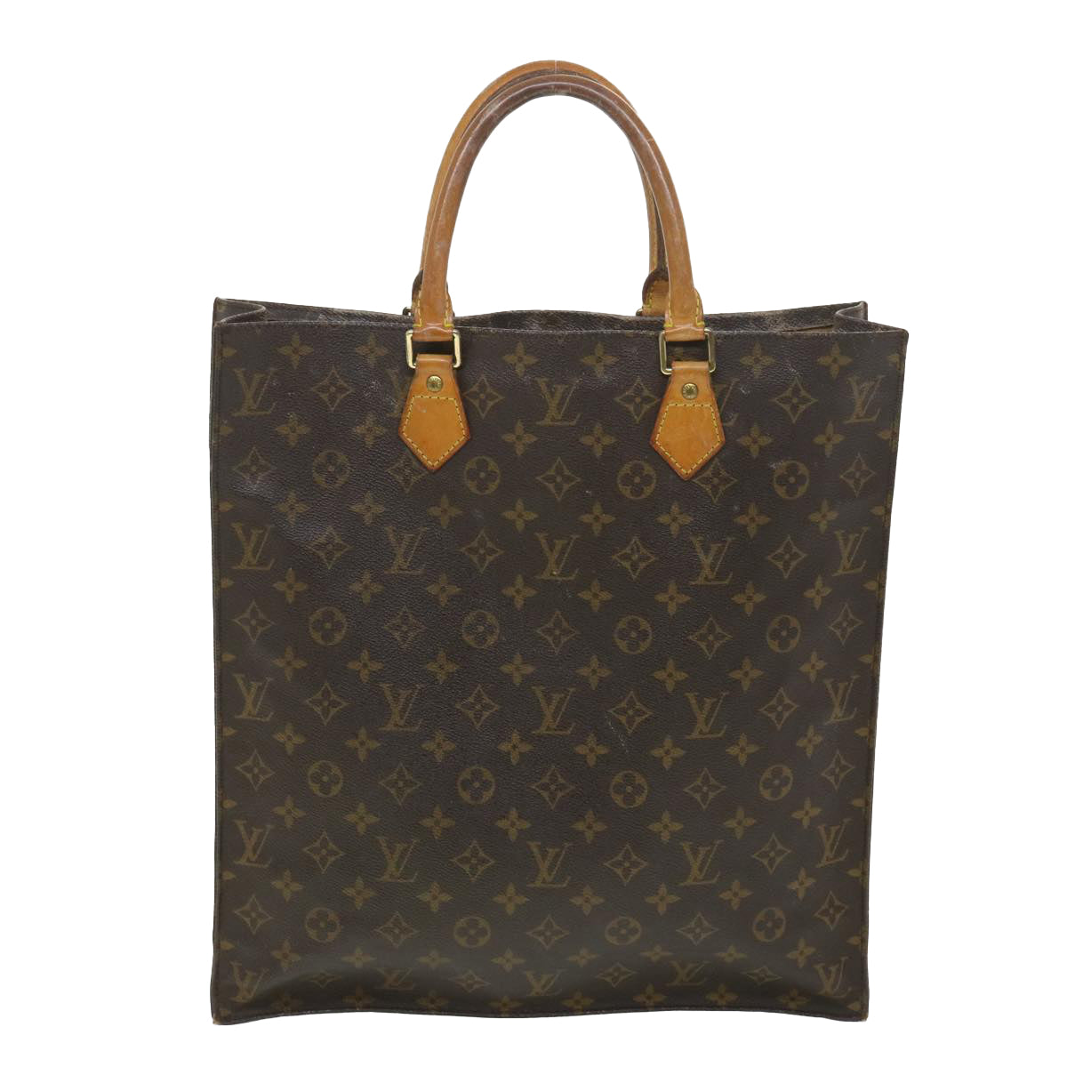 LOUIS VUITTON Monogram Sac Plat Hand Bag M51140 LV Auth 38131