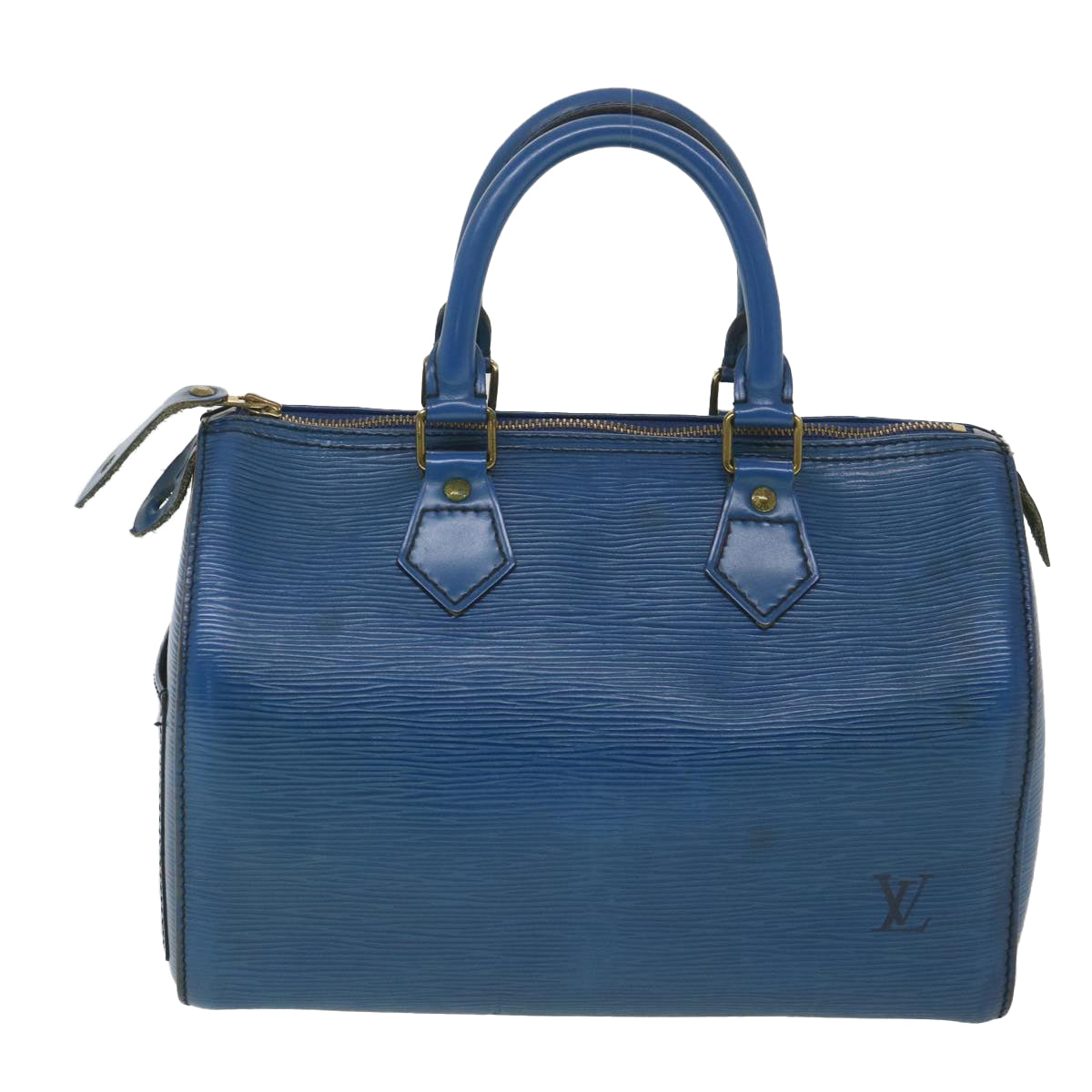 LOUIS VUITTON Epi Speedy 25 Hand Bag Blue M43015 LV Auth 38160