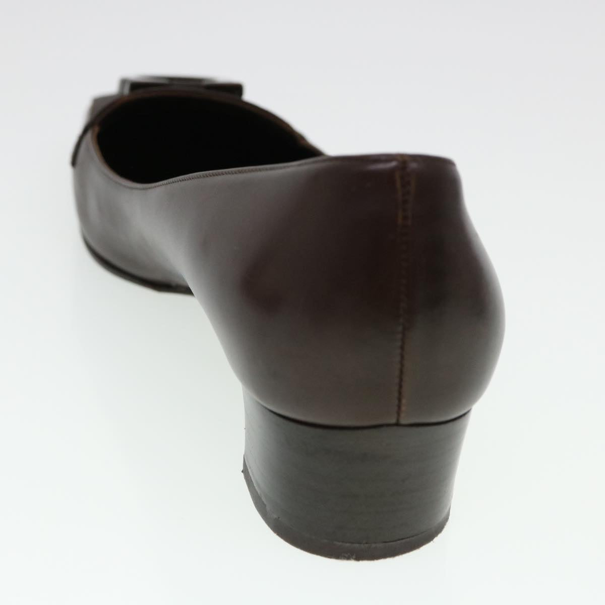 Salvatore Ferragamo shoes Leather nylon 6 1/2 Dark Brown Auth 38167