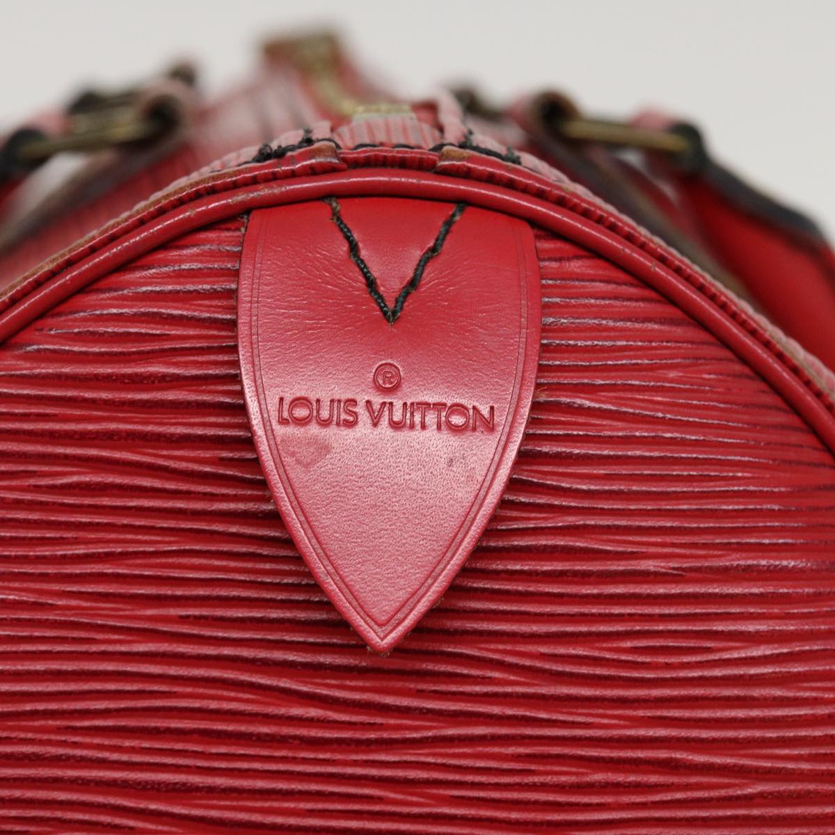 LOUIS VUITTON Epi Speedy 30 Hand Bag Castilian Red M43007 LV Auth 38177