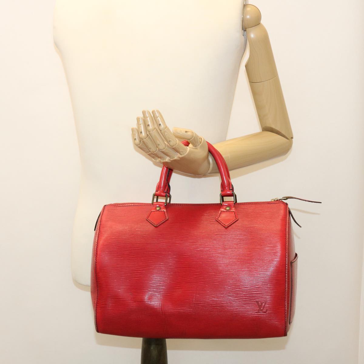 LOUIS VUITTON Epi Speedy 30 Hand Bag Castilian Red M43007 LV Auth 38177