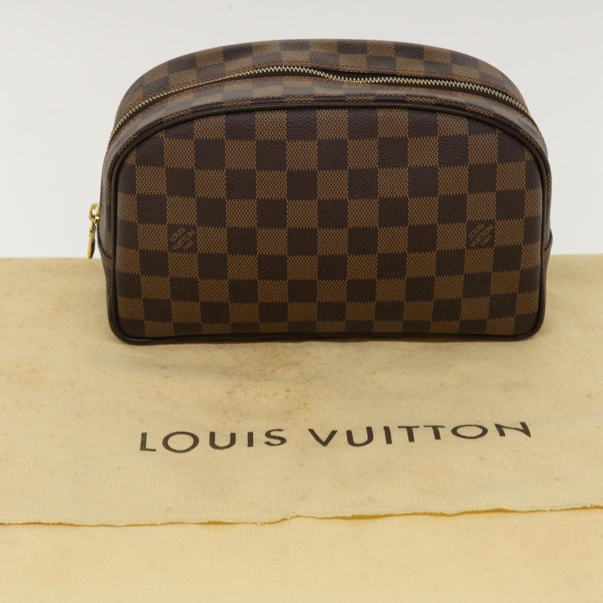 LOUIS VUITTON Damier Ebene Trousse Toilette 25 Clutch Bag N47623 LV Auth 38186