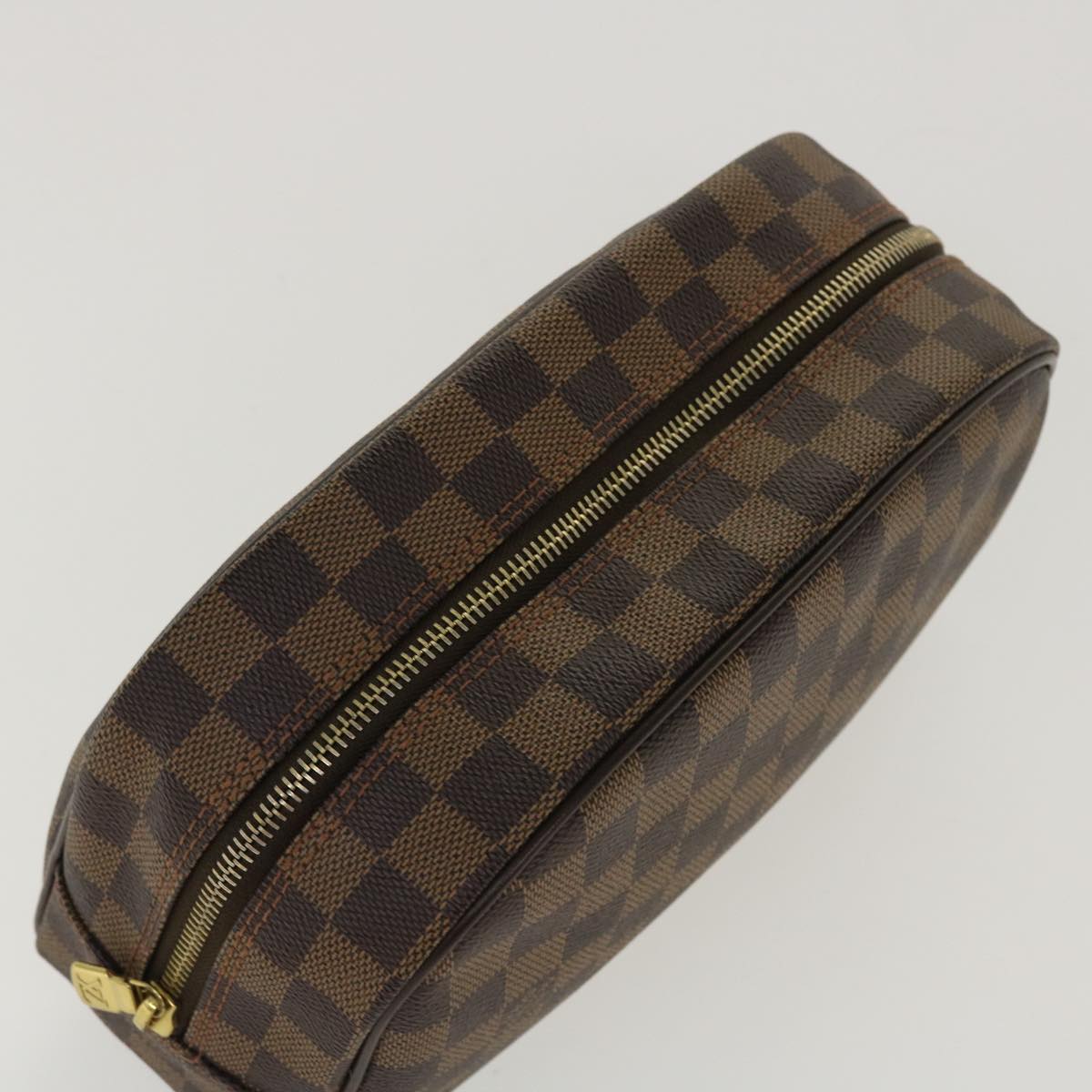 LOUIS VUITTON Damier Ebene Trousse Toilette 25 Clutch Bag N47623 LV Auth 38186