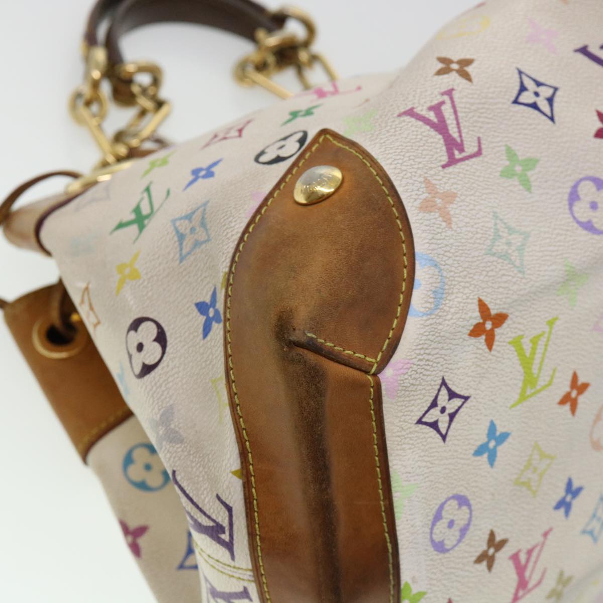 LOUIS VUITTON Monogram Multicolor Ursula Tote Bag White M40123 LV Auth 38190