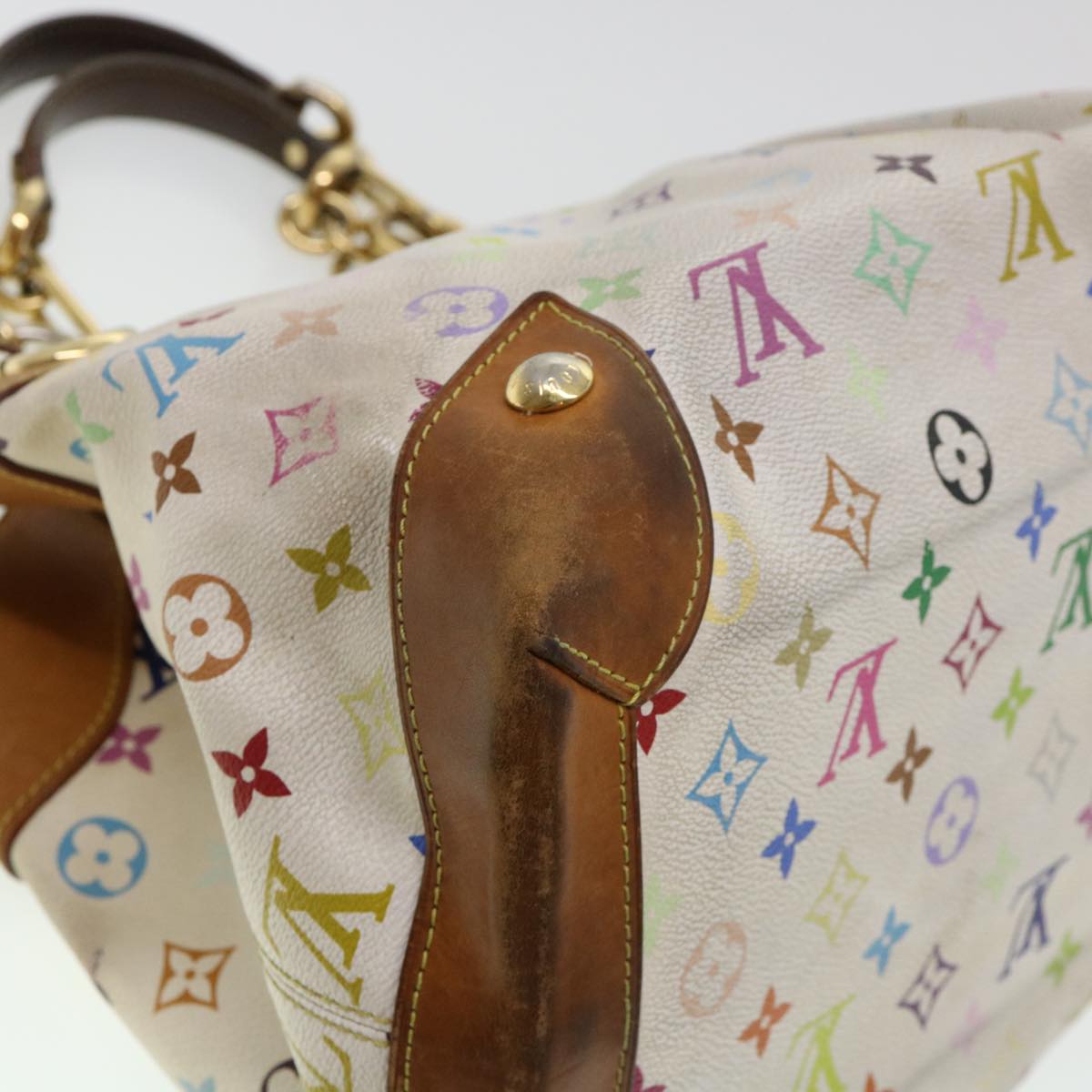 LOUIS VUITTON Monogram Multicolor Ursula Tote Bag White M40123 LV Auth 38190