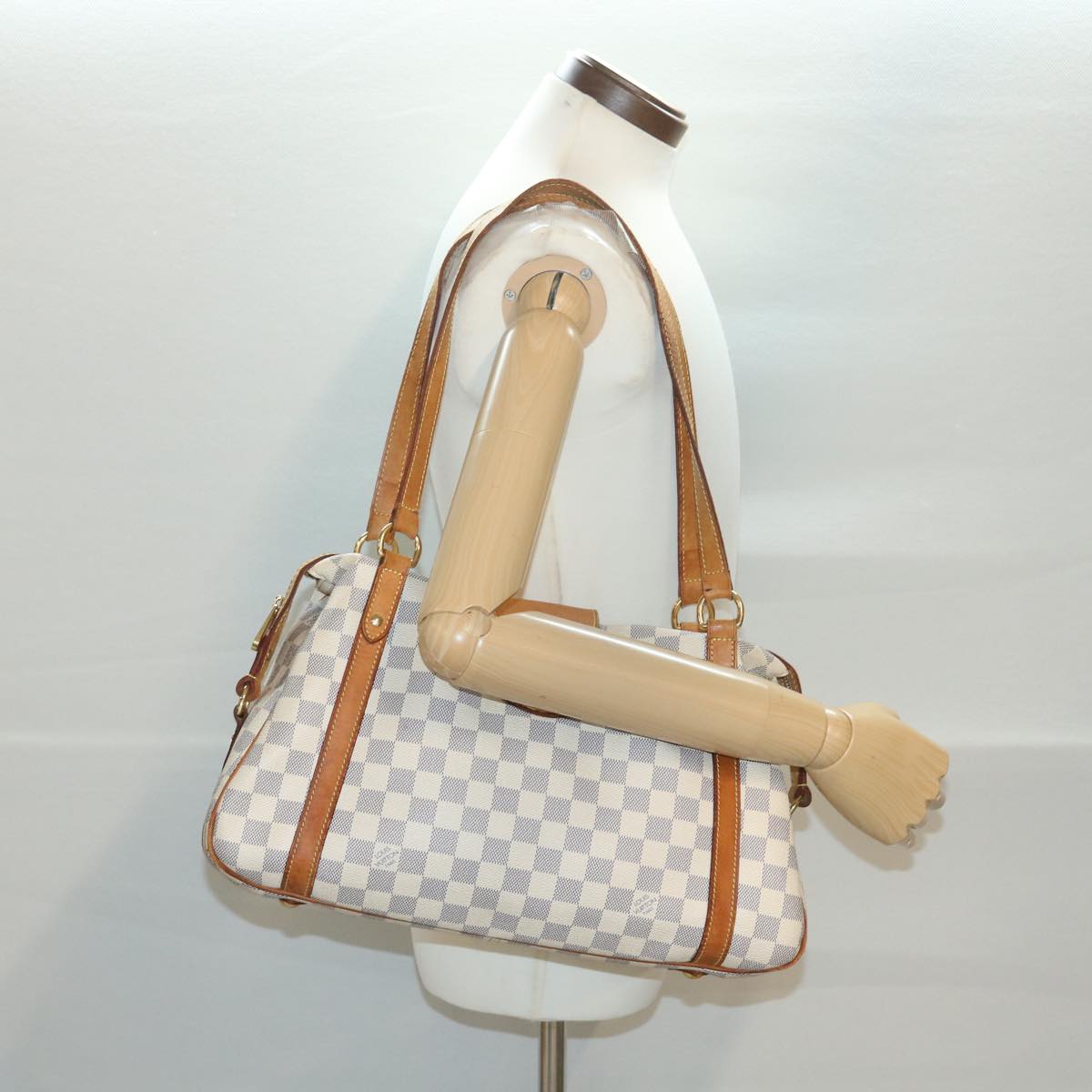 LOUIS VUITTON Damier Azur Stresa PM Tote Bag M51188 LV Auth 38192