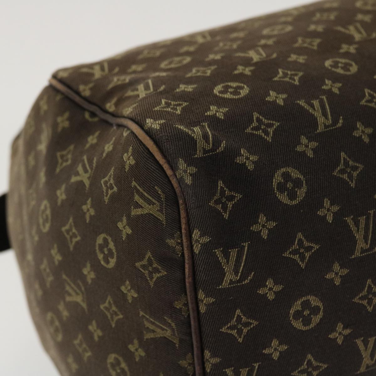 LOUIS VUITTON Monogram Mini Lin Speedy 30 Hand Bag Brown Ebene M95224 Auth 38213