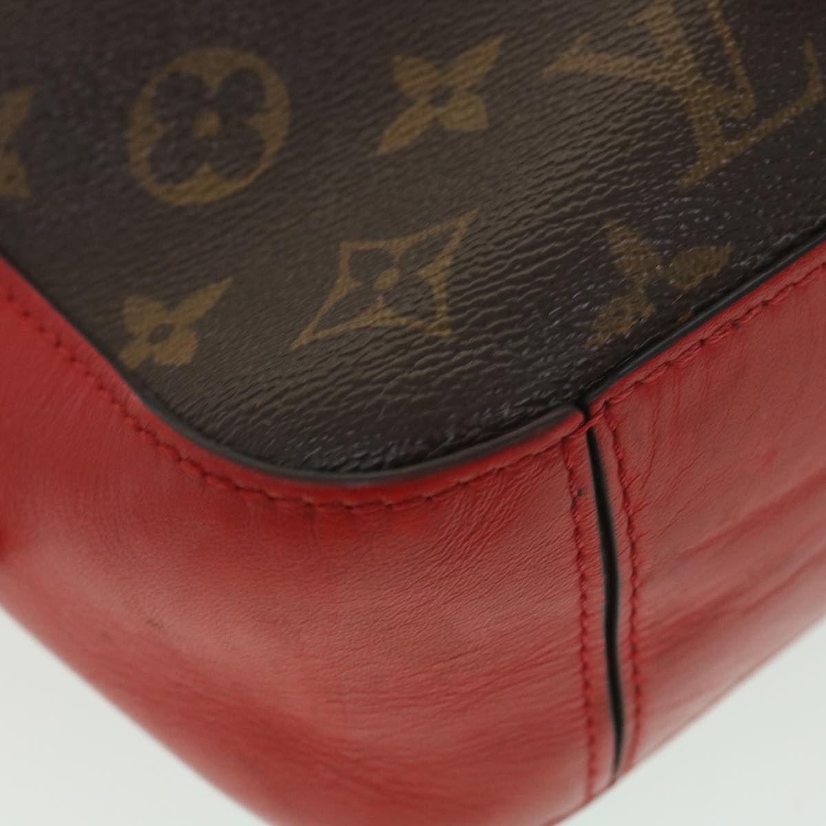 LOUIS VUITTON Monogram Saintonge Shoulder Bag Red M43556 LV Auth 38215