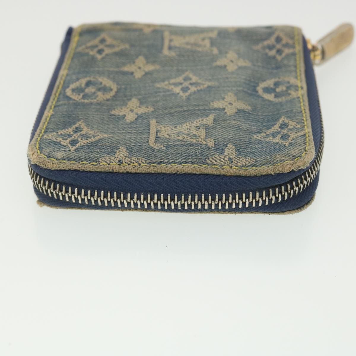 LOUIS VUITTON Monogram Denim Mini Zippy Wallet Wallet Blue M95342 LV Auth 38220