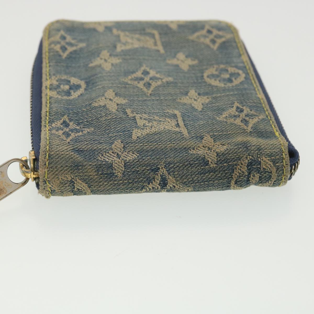 LOUIS VUITTON Monogram Denim Mini Zippy Wallet Wallet Blue M95342 LV Auth 38220