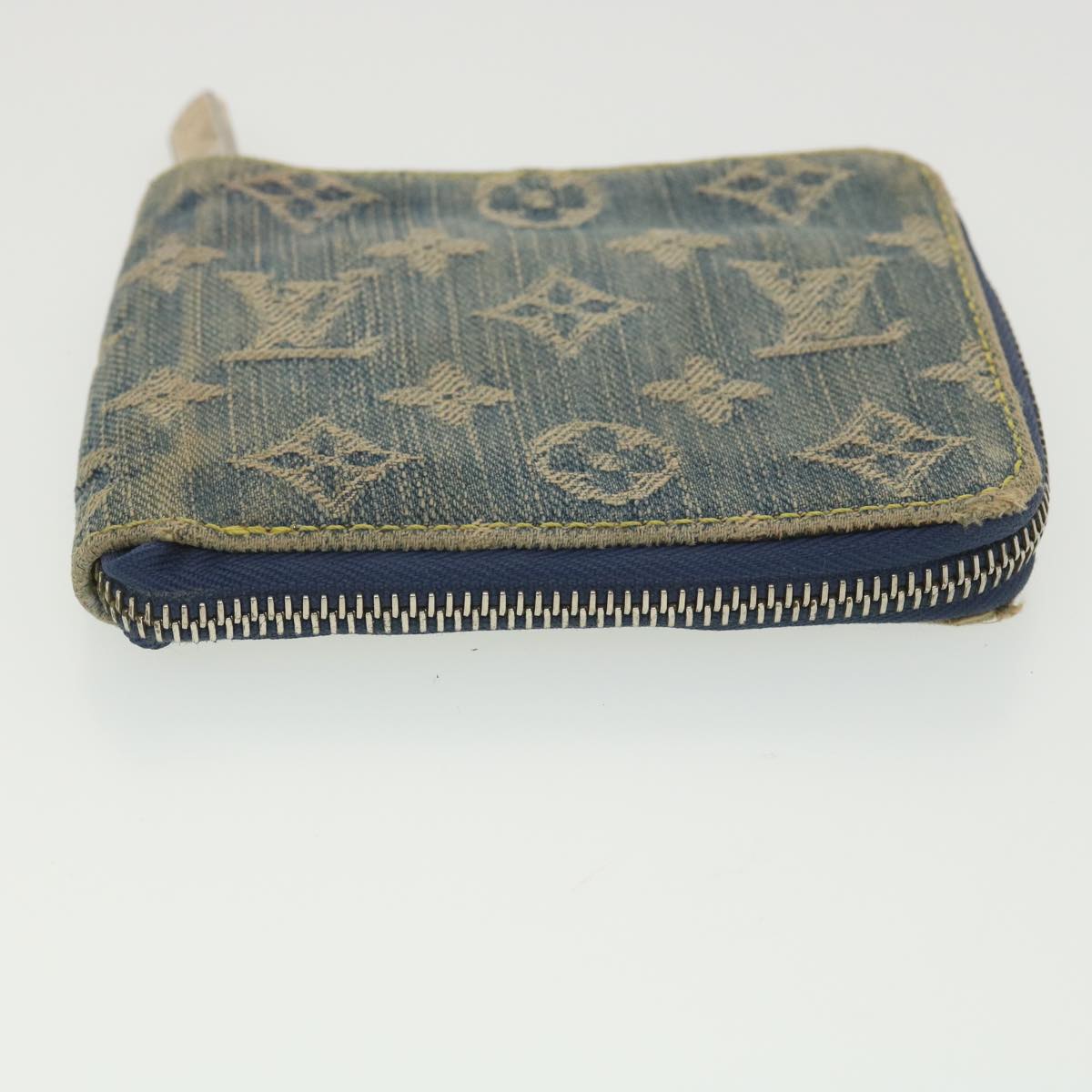 LOUIS VUITTON Monogram Denim Mini Zippy Wallet Wallet Blue M95342 LV Auth 38220