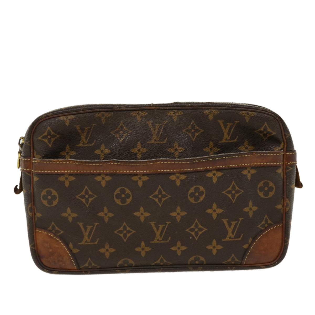 LOUIS VUITTON Monogram Compiegne 28 Clutch Bag M51845 LV Auth 38246