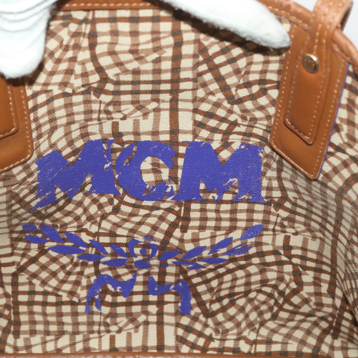 MCM Vicetos Logogram Tote Bag PVC Leather Brown Auth 38266