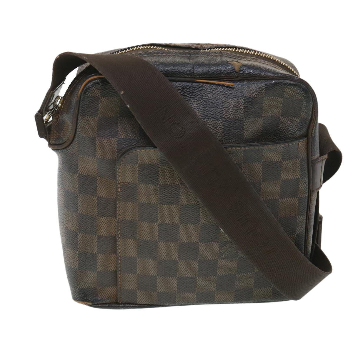 LOUIS VUITTON Damier Ebene Olaf PM Shoulder Bag N41442 LV Auth 38275