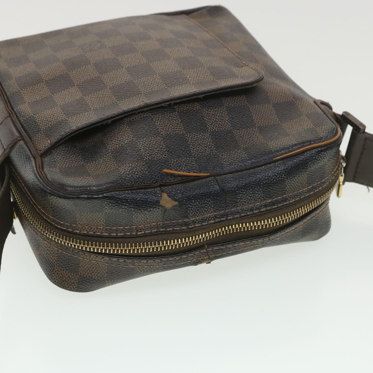 LOUIS VUITTON Damier Ebene Olaf PM Shoulder Bag N41442 LV Auth 38275