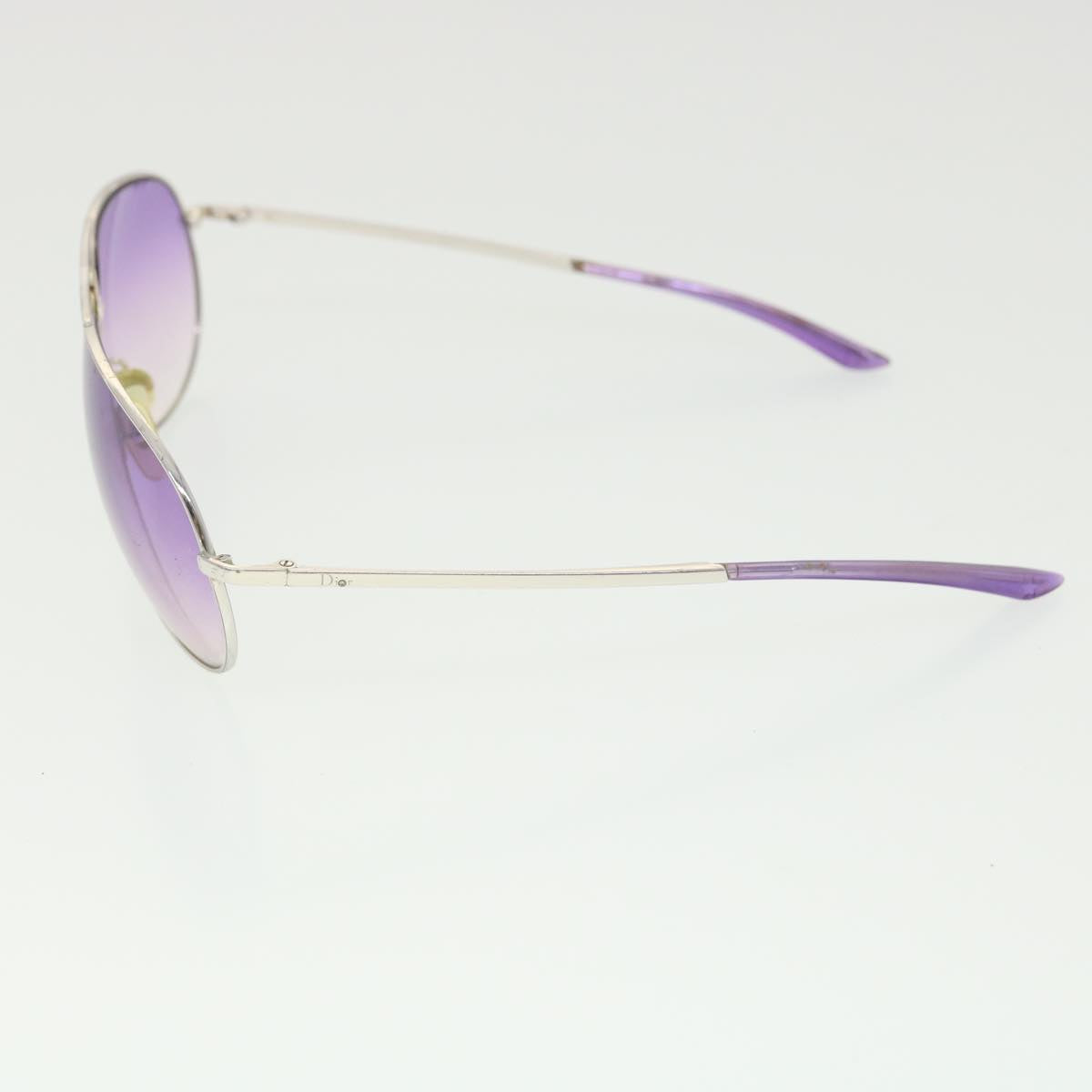 Christian Dior Sunglasses Metal Purple Silver Auth 38277