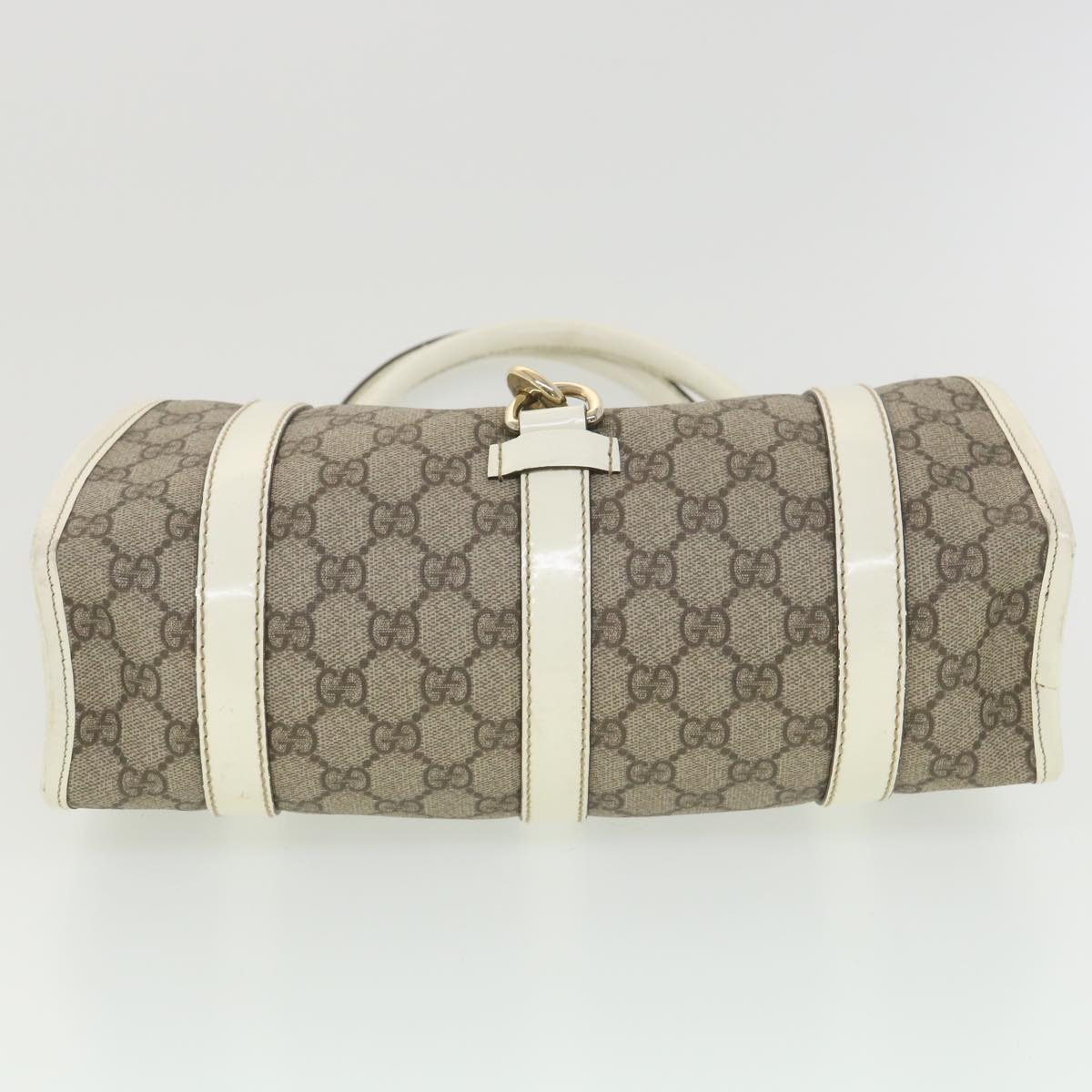 GUCCI GG Supreme Hand Bag PVC Leather Beige 203495 Auth 38280