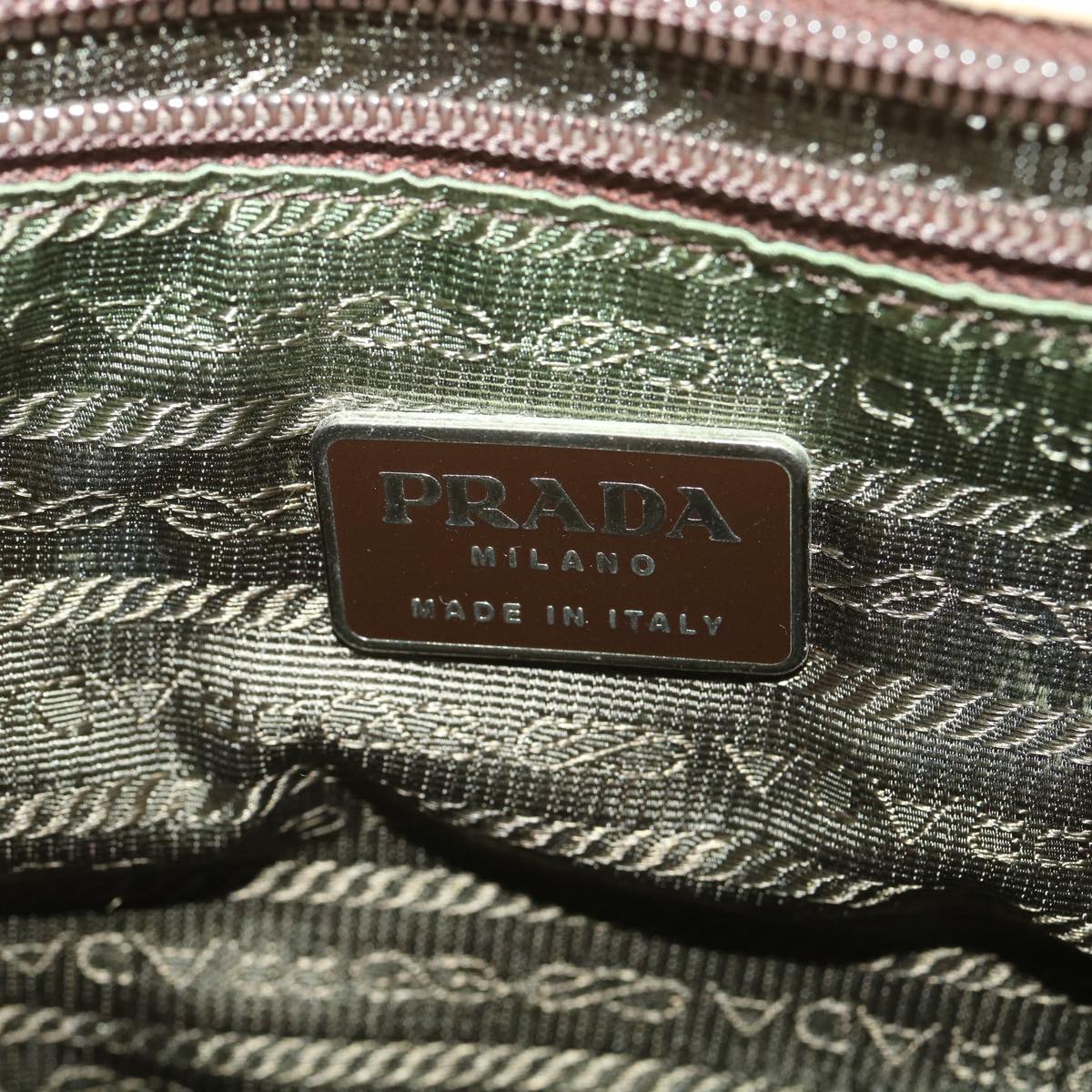 PRADA Shoulder Bag Nylon Khaki Auth 38297