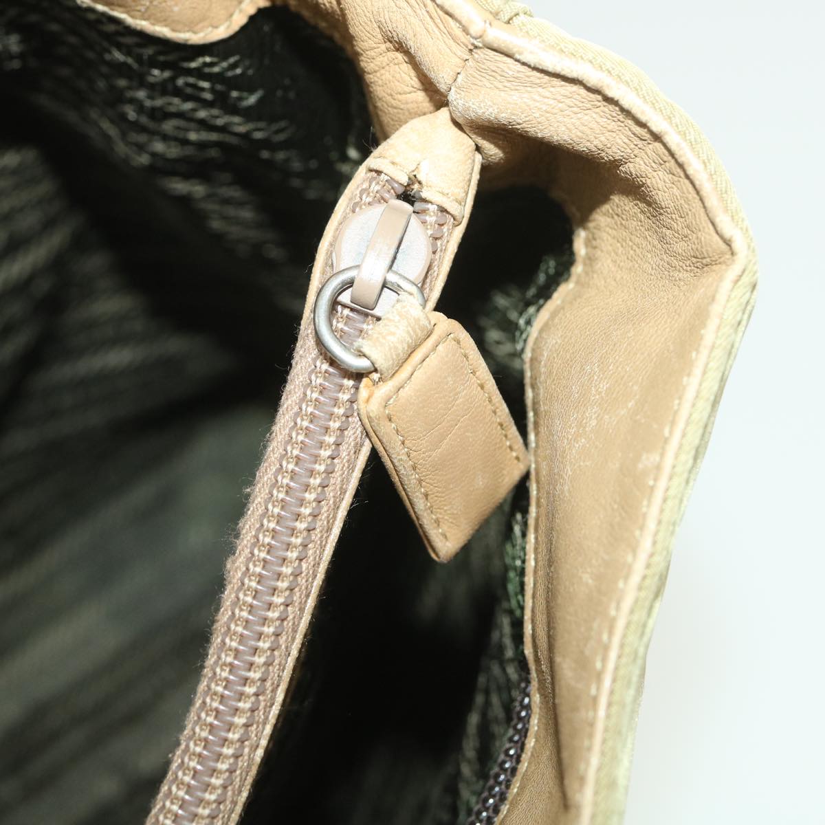 PRADA Shoulder Bag Nylon Khaki Auth 38297