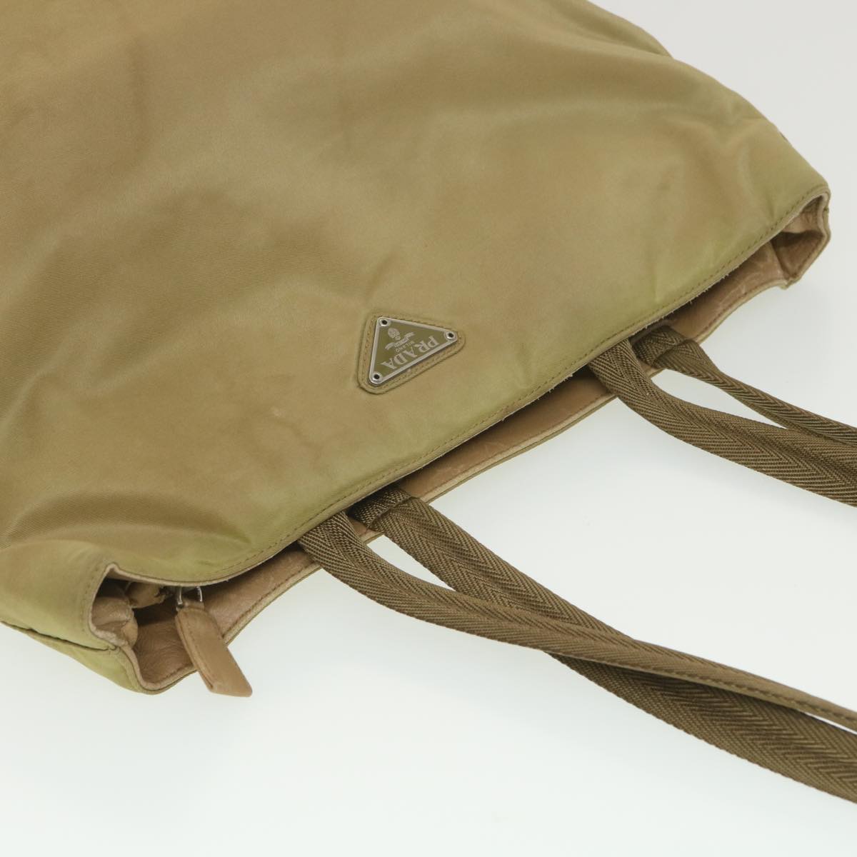 PRADA Shoulder Bag Nylon Khaki Auth 38297