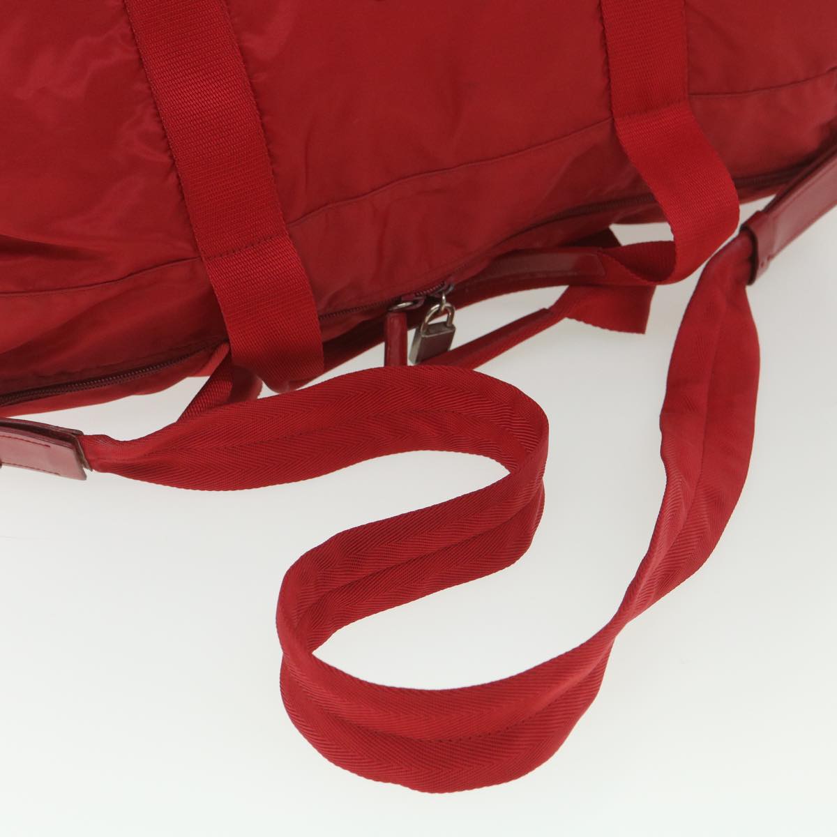 PRADA Boston Bag Nylon 2way Red Auth 38300