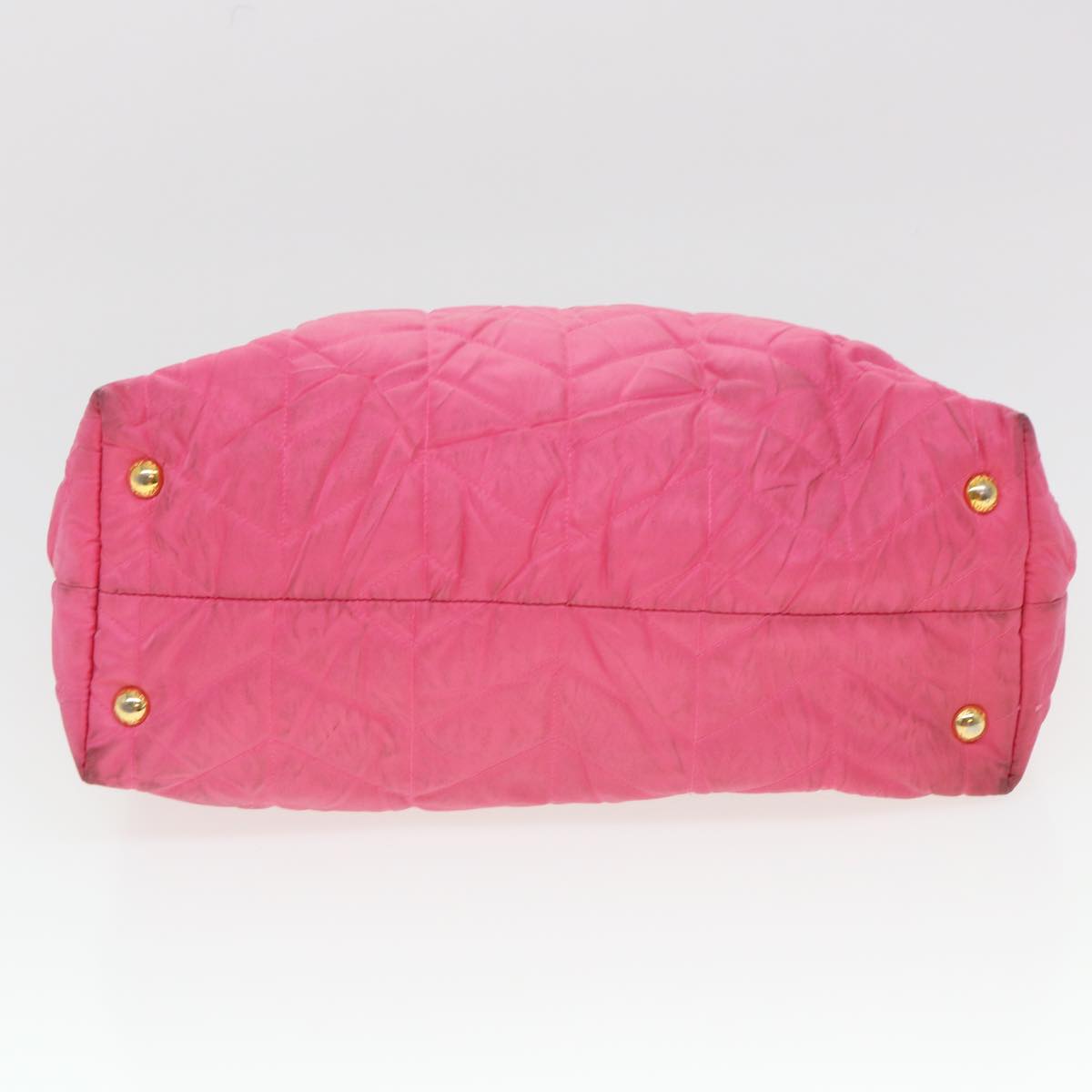 PRADA Quilted Chain Shoulder Bag Nylon Pink Auth 38311