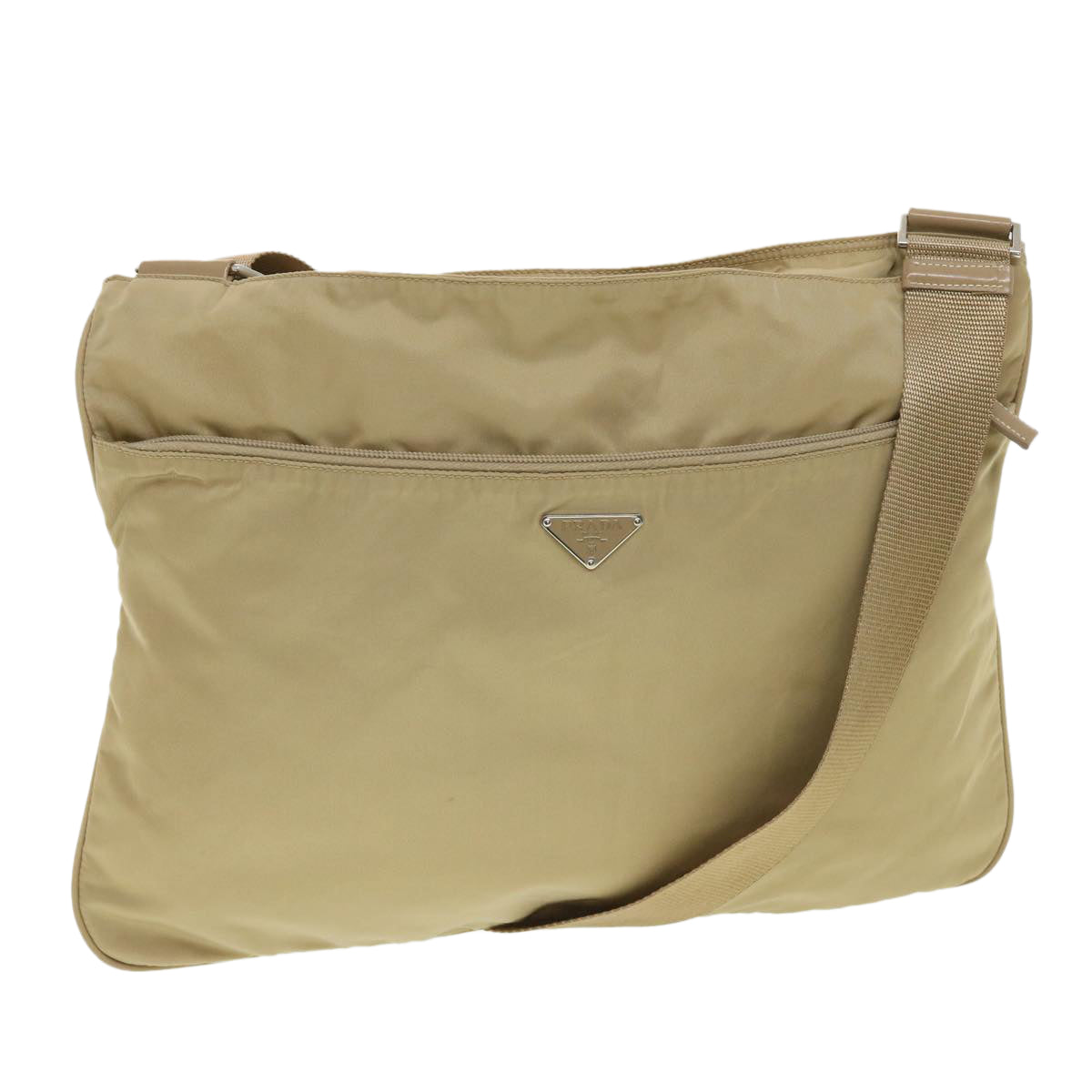 PRADA Shoulder Bag Nylon Khaki Auth 38312