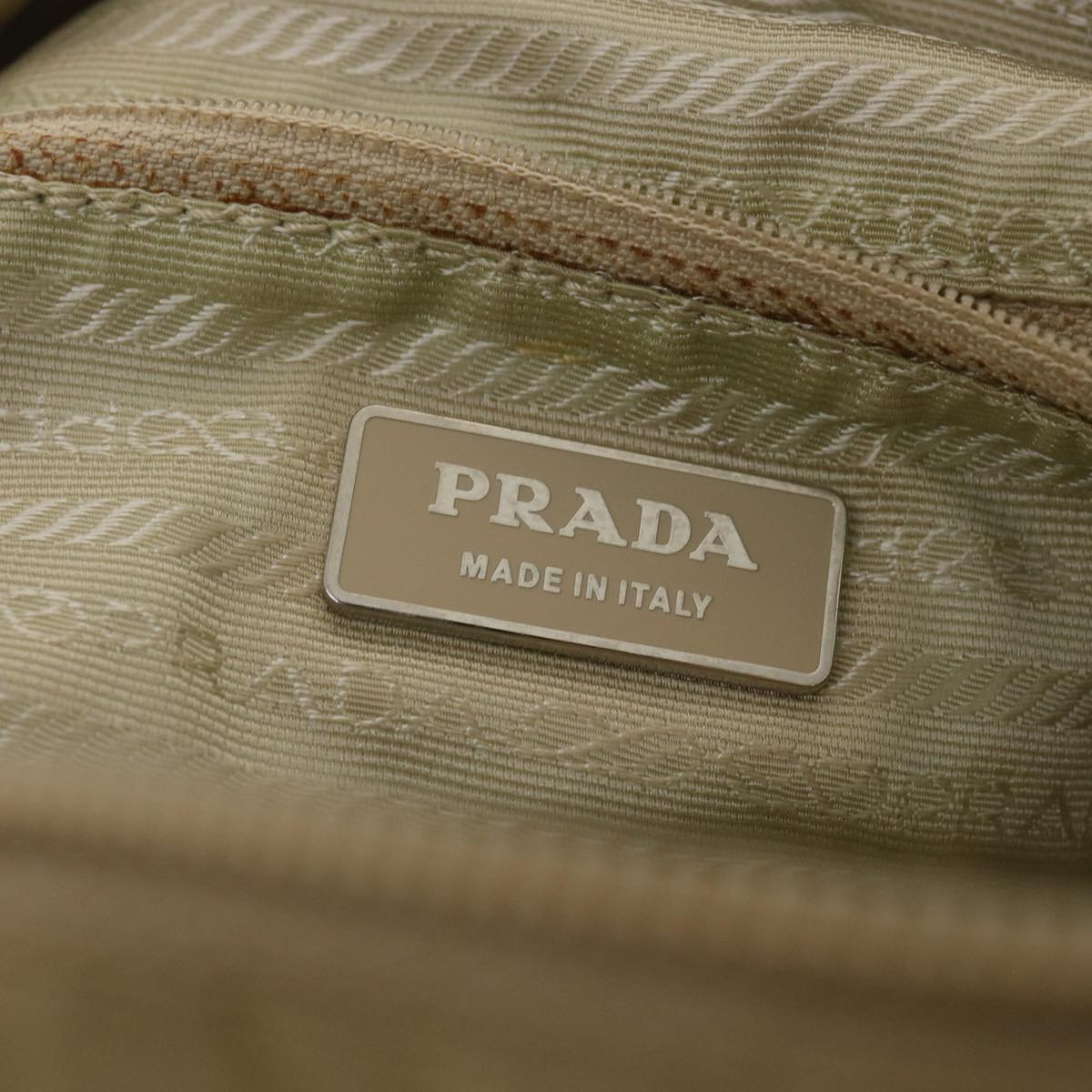 PRADA Shoulder Bag Nylon Khaki Auth 38312