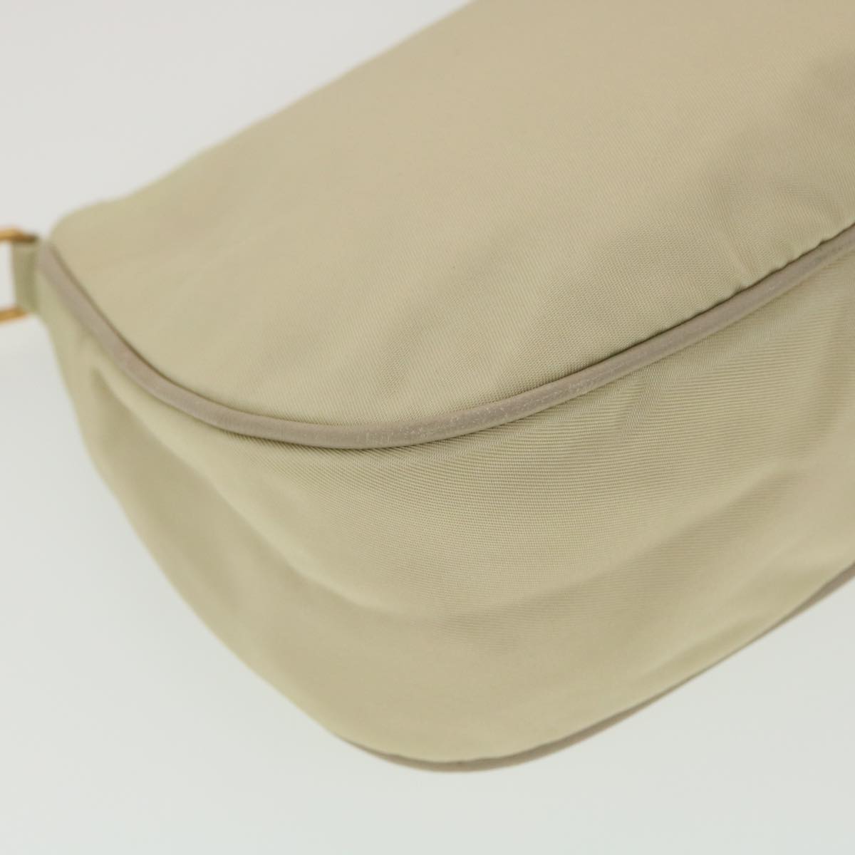 PRADA Accessory Pouch Nylon Cream Auth 38316