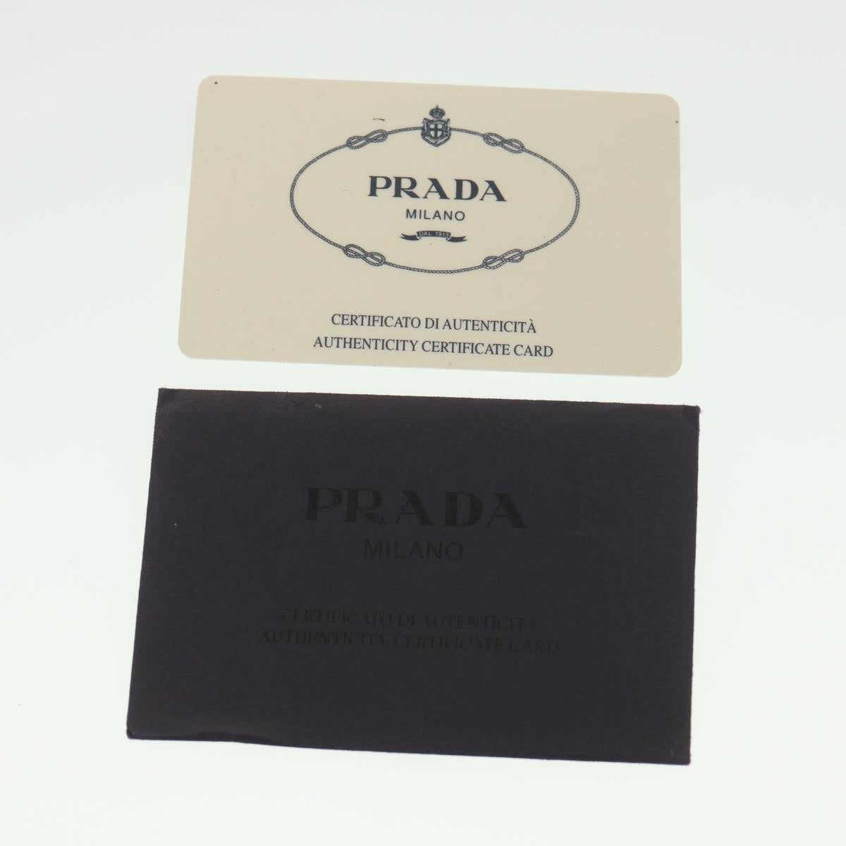 PRADA Accessory Pouch Nylon Cream Auth 38316