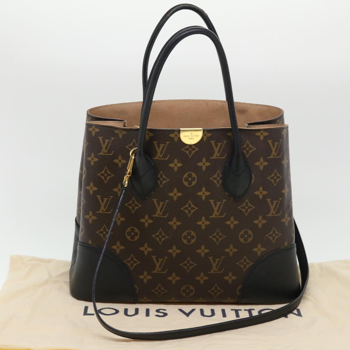 LOUIS VUITTON Monogram Flandrin Tote Bag Black M41595 LV Auth 38344