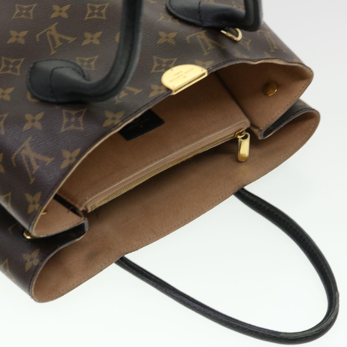 LOUIS VUITTON Monogram Flandrin Tote Bag Black M41595 LV Auth 38344