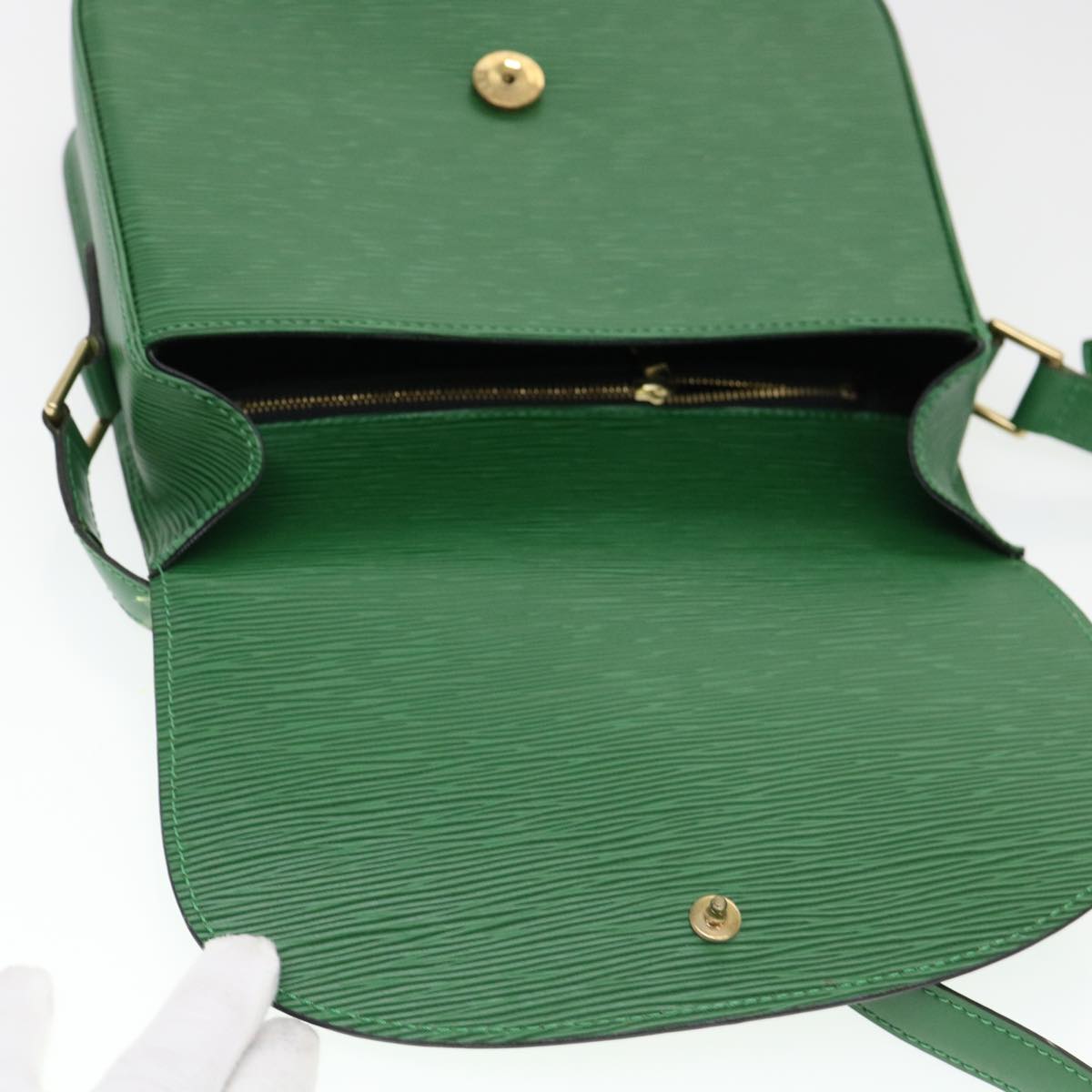 LOUIS VUITTON Epi Saint Cloud GM Shoulder Bag Green M52194 LV Auth 38351