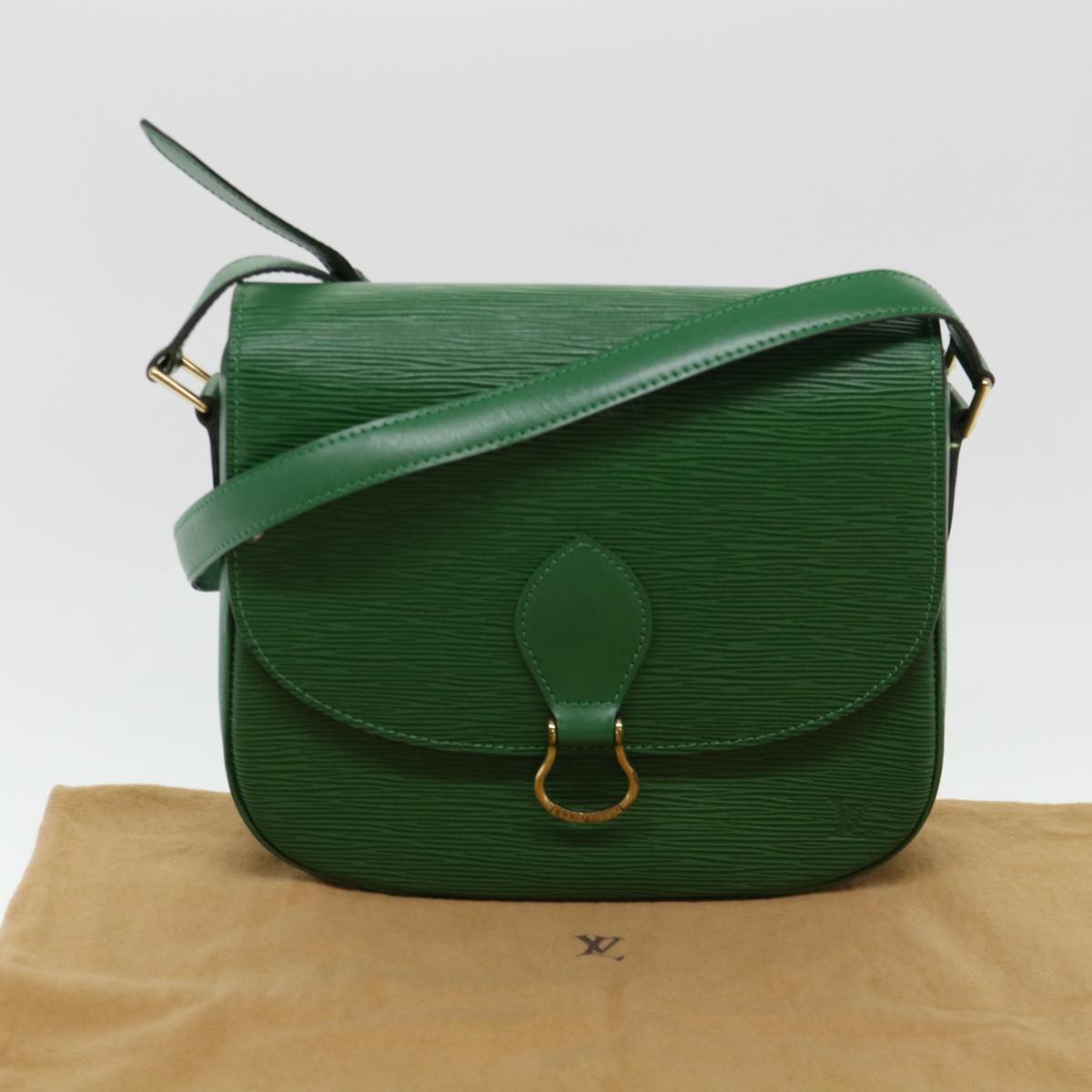 LOUIS VUITTON Epi Saint Cloud GM Shoulder Bag Green M52194 LV Auth 38351