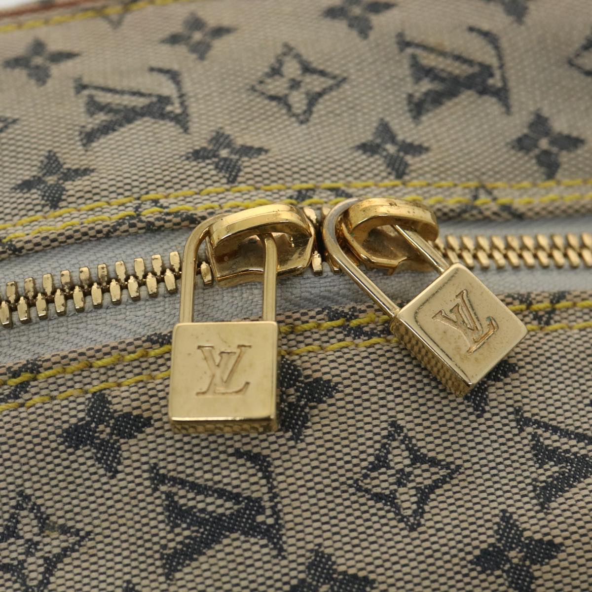 LOUIS VUITTON Monogram Mini Marie Hand Bag Blue M92003 LV Auth 38362