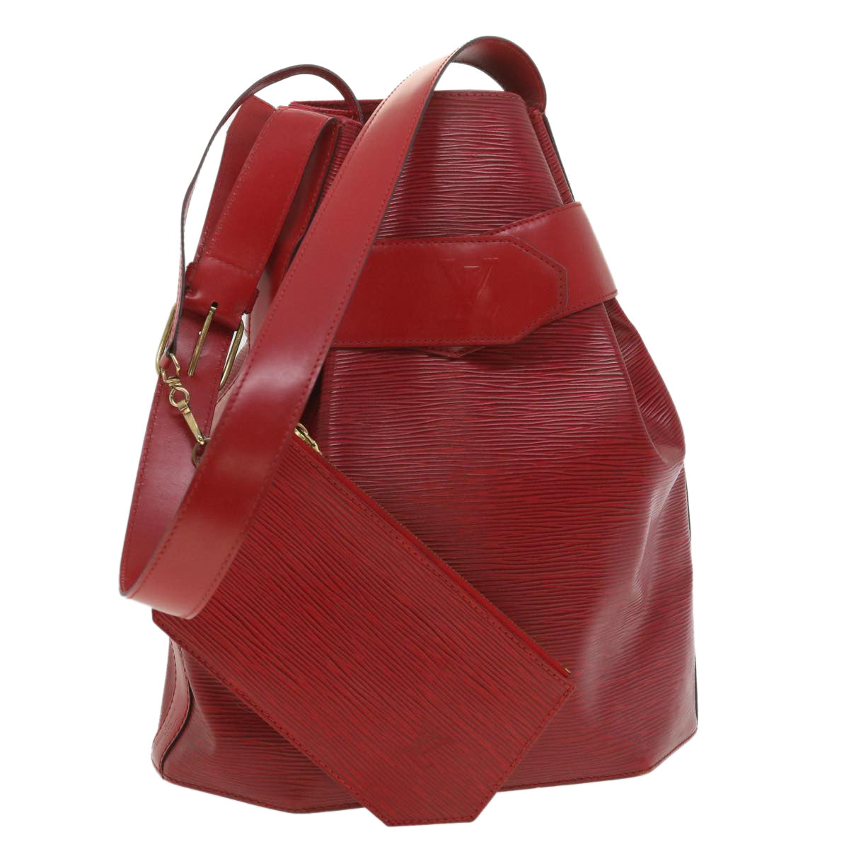 LOUIS VUITTON Epi Sac Depaule PM Shoulder Bag Red M80207 LV Auth 38365