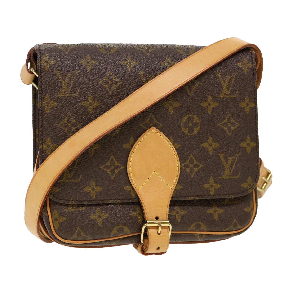 LOUIS VUITTON Monogram Cartouchiere MM Shoulder Bag M51253 LV Auth 38369