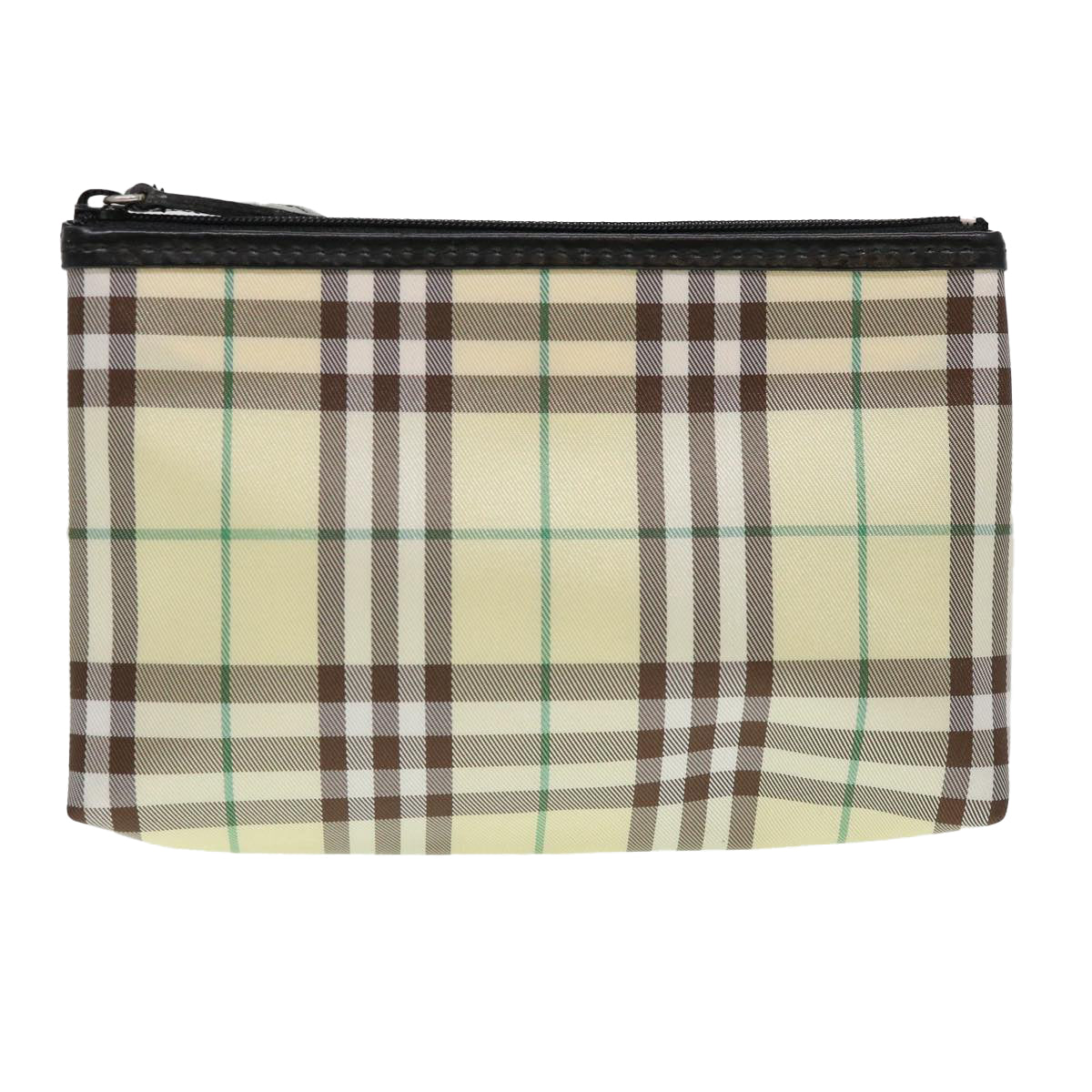 BURBERRY Nova Check Pouch Nylon Beige Auth 38384