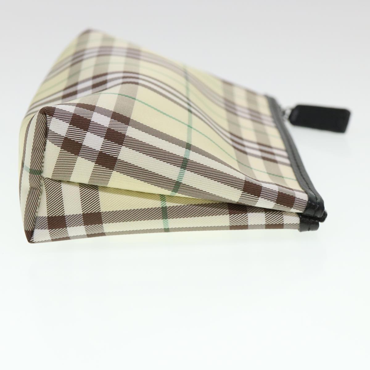 BURBERRY Nova Check Pouch Nylon Beige Auth 38384