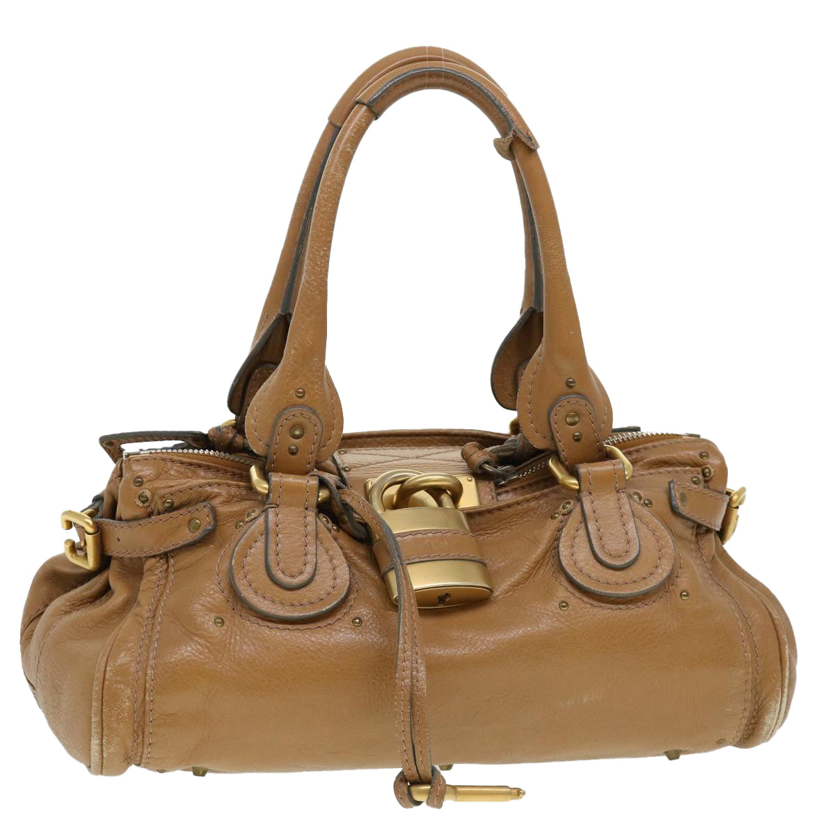 Chloe Paddington Hand Bag Leather Beige 010851 5276 Auth 38388