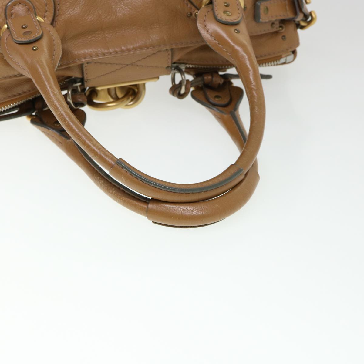 Chloe Paddington Hand Bag Leather Beige 010851 5276 Auth 38388