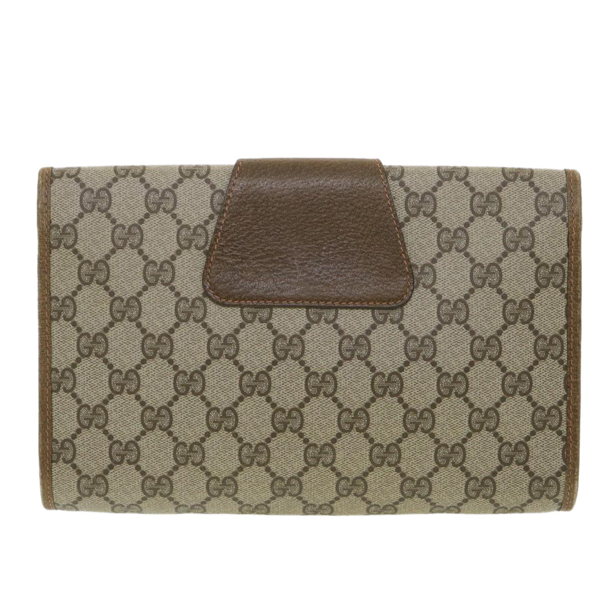 GUCCI GG Canvas Web Sherry Line Clutch Bag Beige Red Green 89.01.030 Auth 38392 - 0