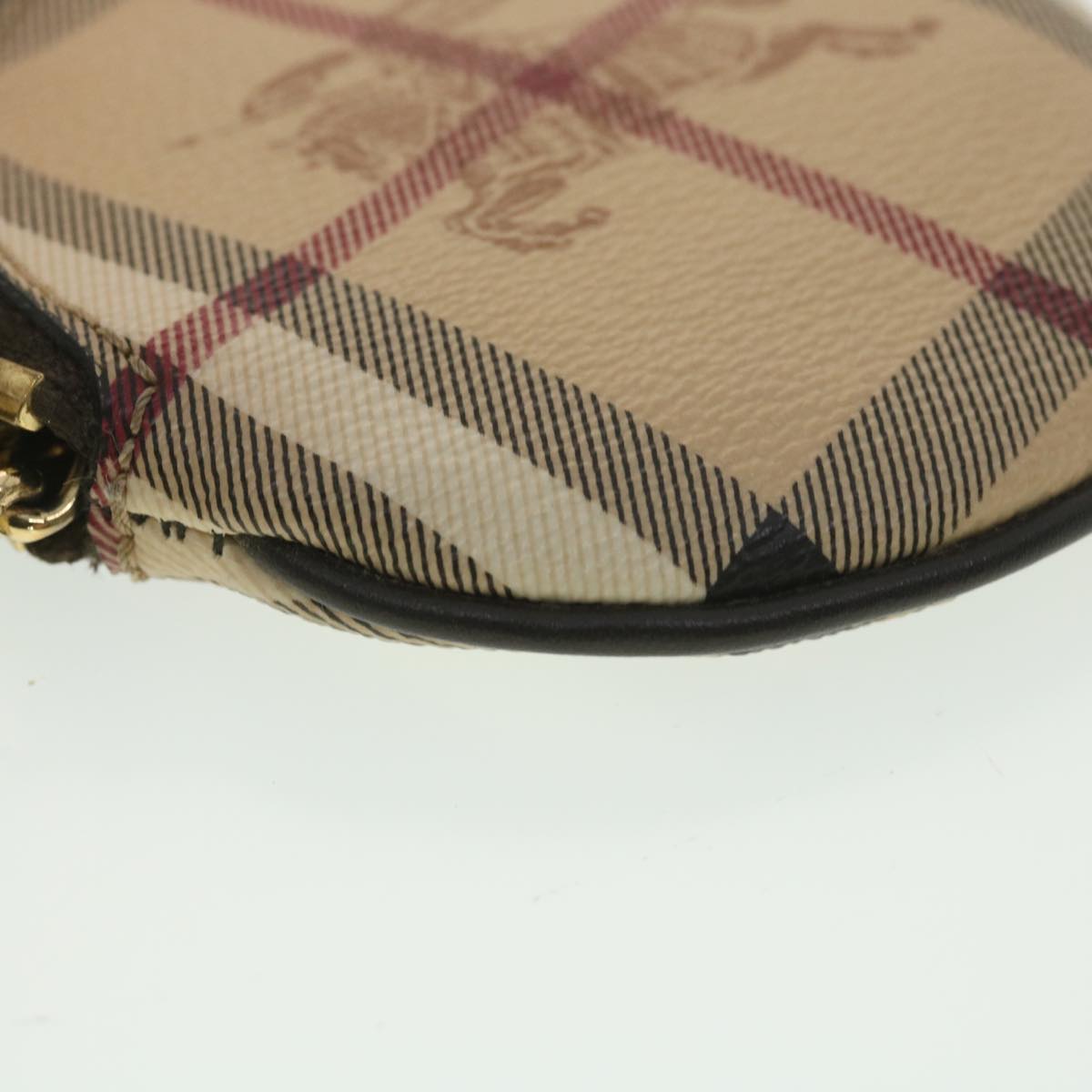 BURBERRY Nova Check Coin Purse PVC Leather Beige Black Red Auth 38422