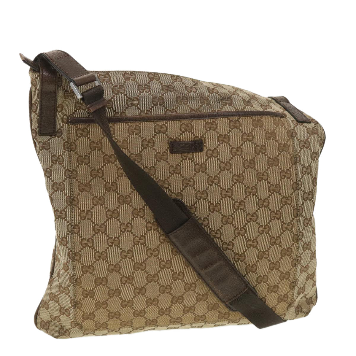 GUCCI GG Canvas Shoulder Bag Beige 122791 Auth 38436