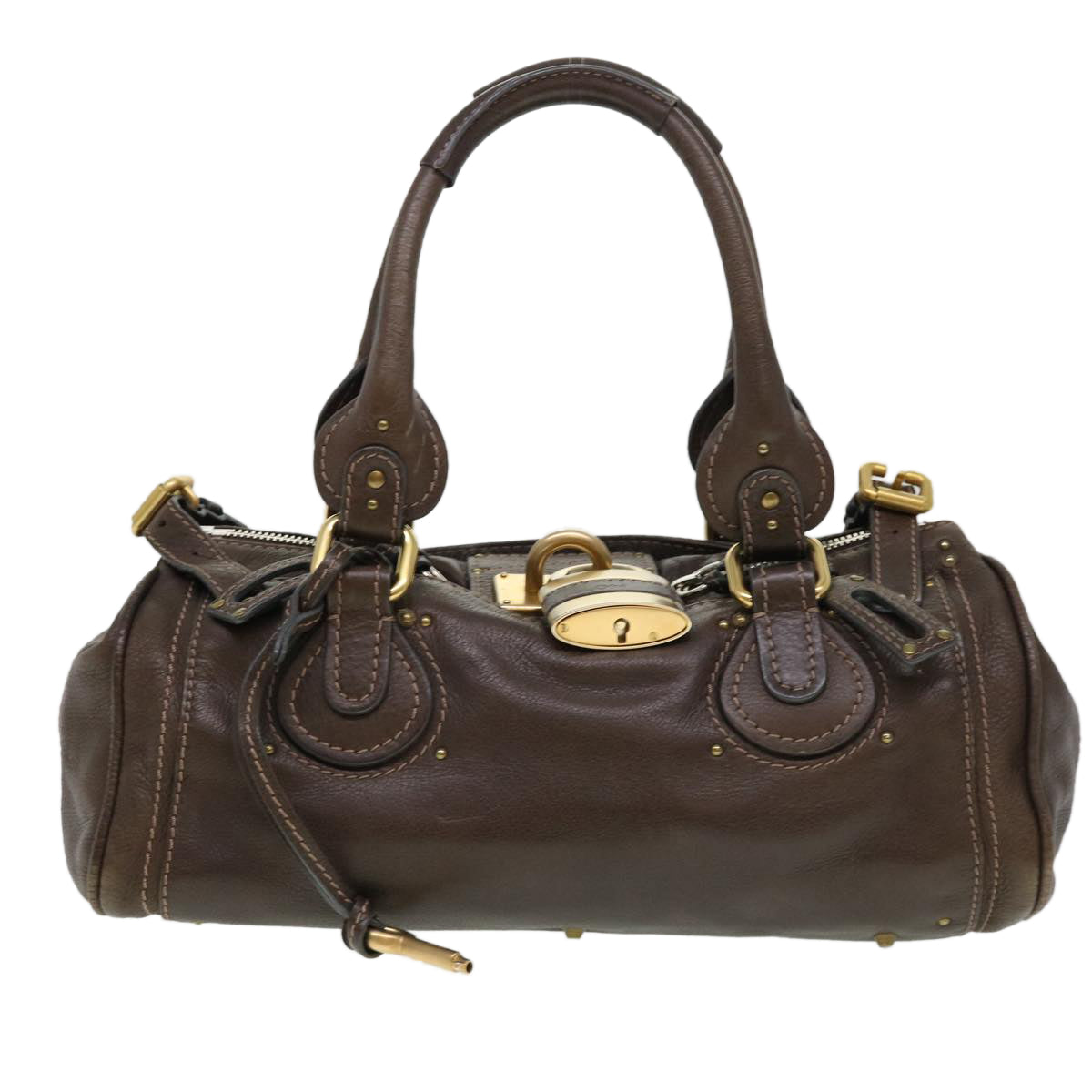 Chloe Paddington Hand Bag Leather Dark Brown Auth 38437 - 0