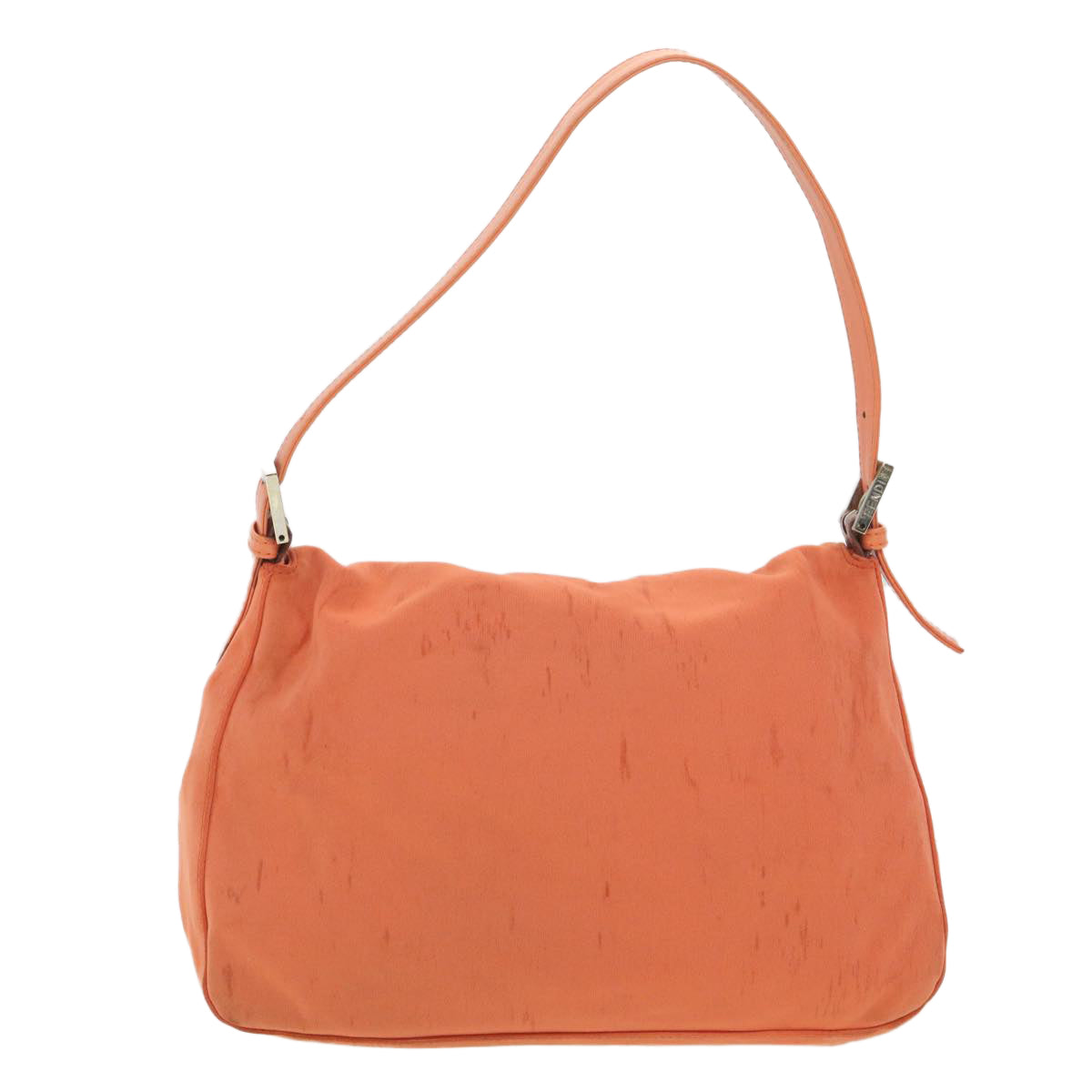 FENDI Mamma Baguette Shoulder Bag Nylon Orange Auth 38480 - 0