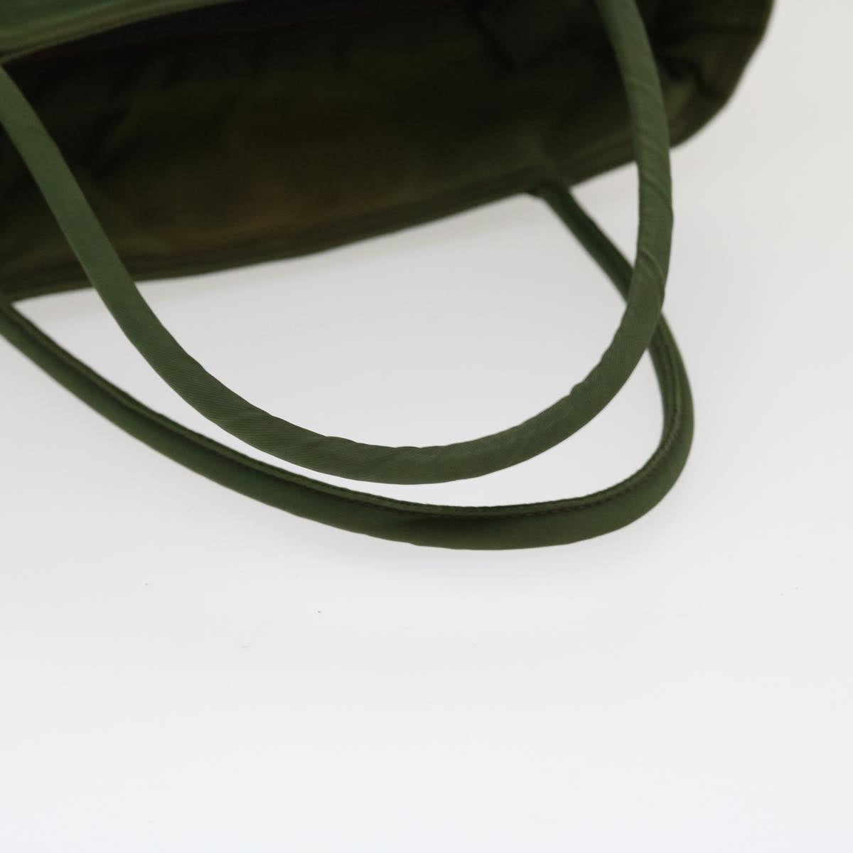 PRADA Hand Bag Nylon Green Auth 38494